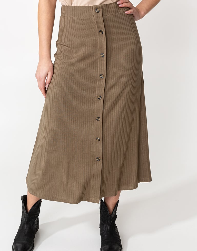 Outlet-Versandhandel Button-down rib jersey skirt