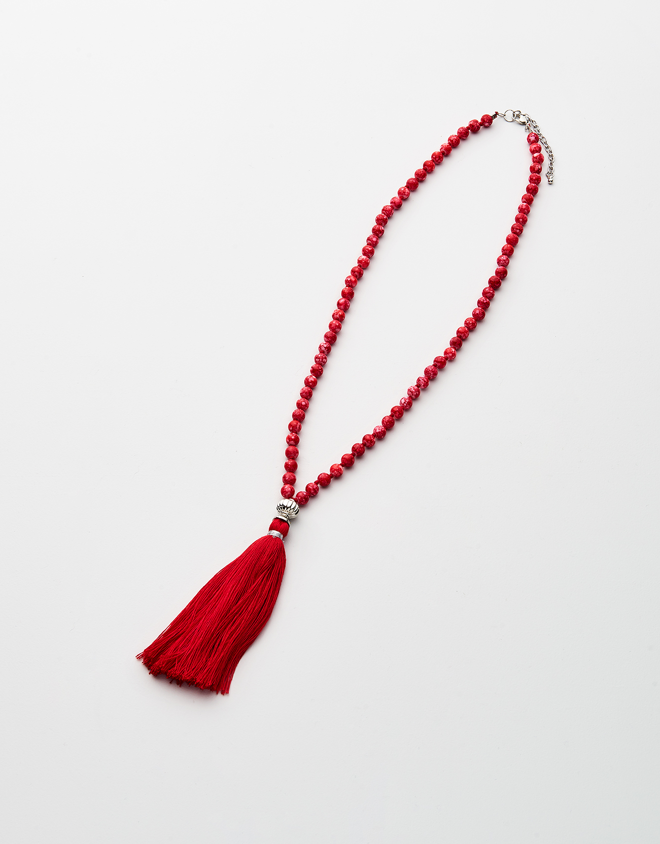 Beaded necklace with tassel thumbnail 0