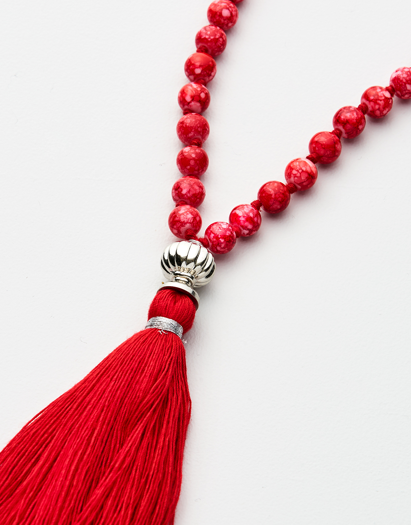 Beaded necklace with tassel thumbnail 1