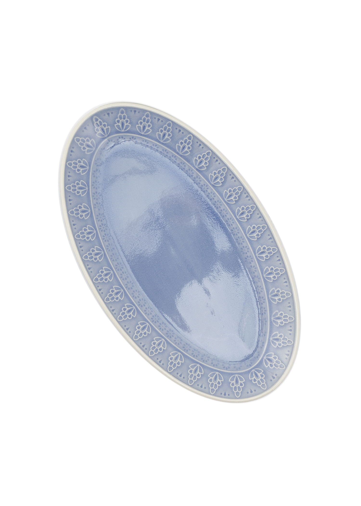 Stoneware oval serving plate Image 0