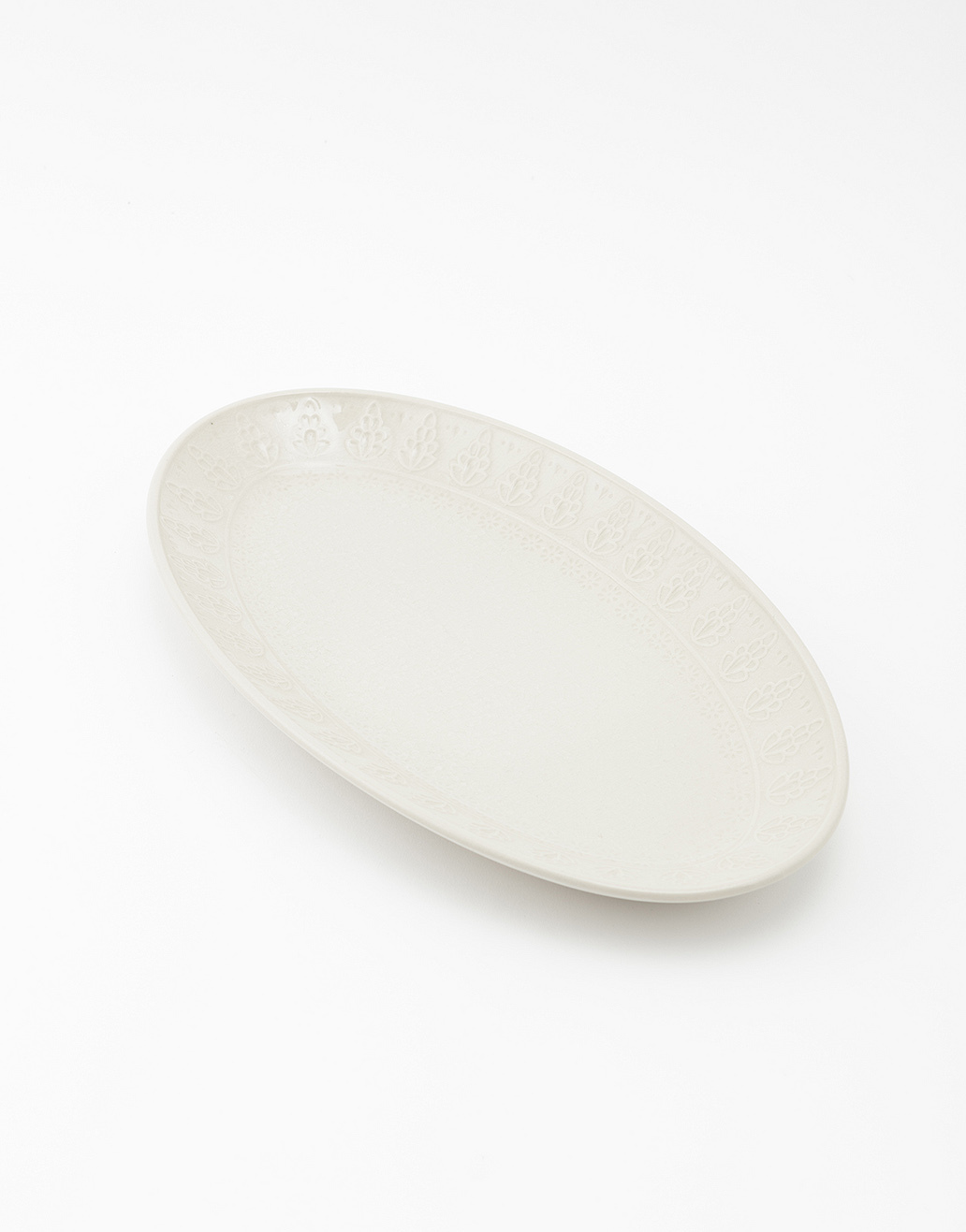 Stoneware oval serving plate thumbnail 1