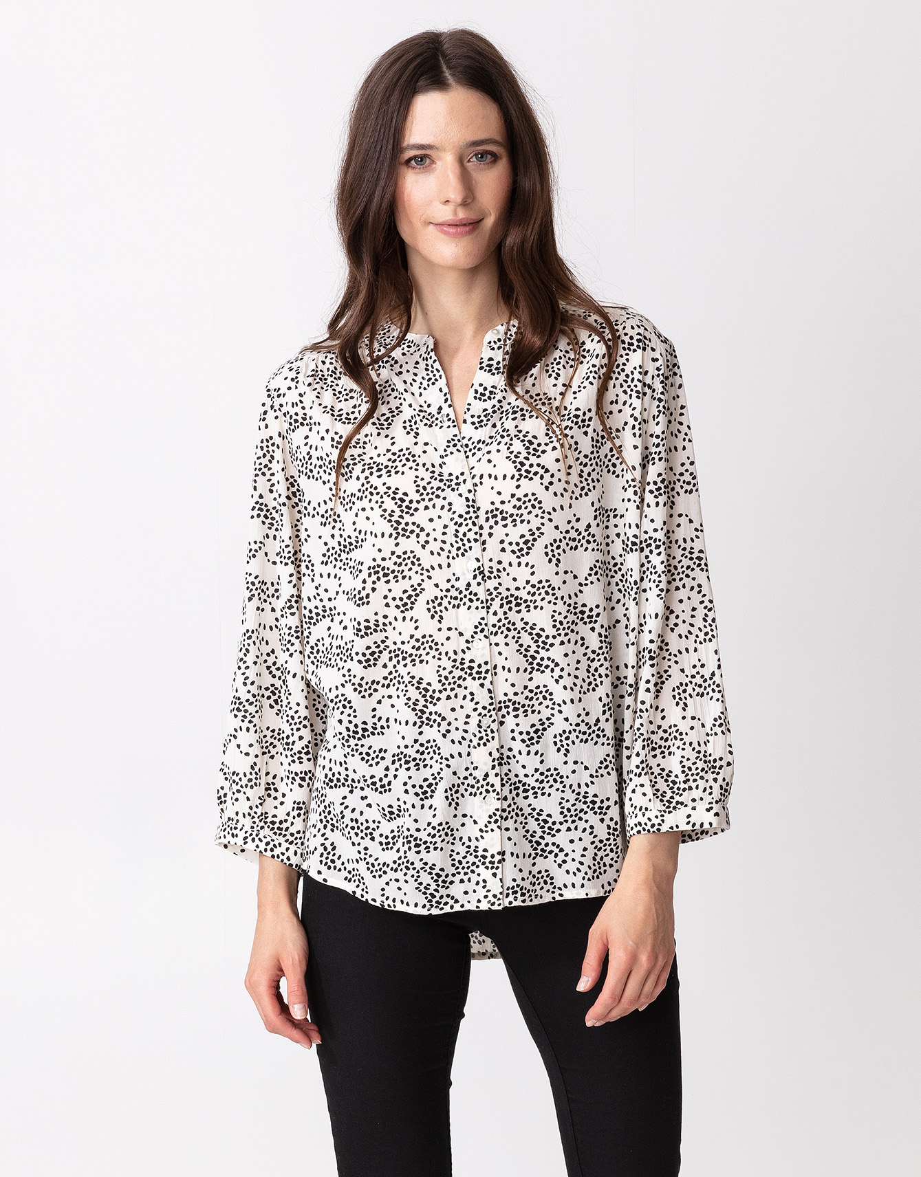 Patterned long sleeved blouse thumbnail 0