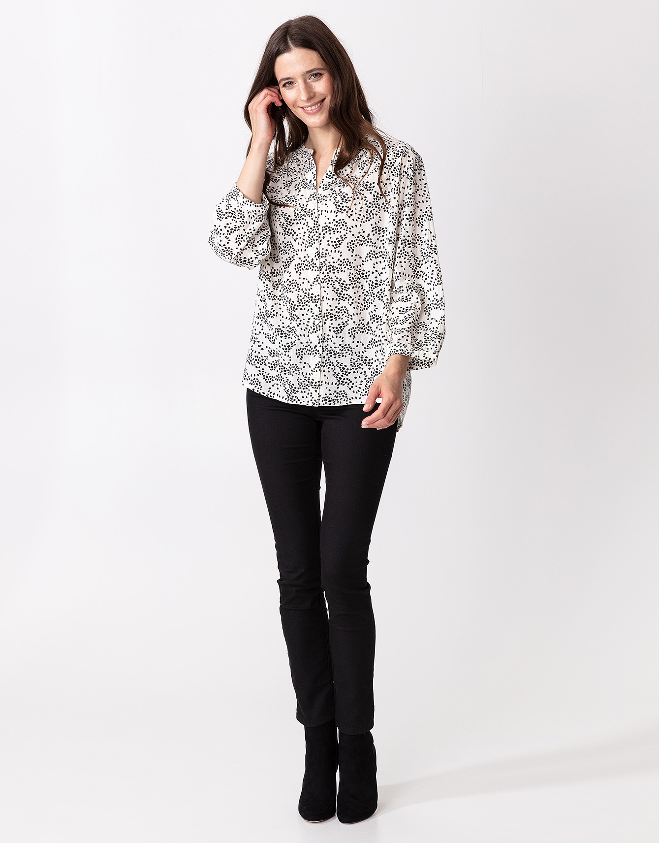 Patterned long sleeved blouse Image 0