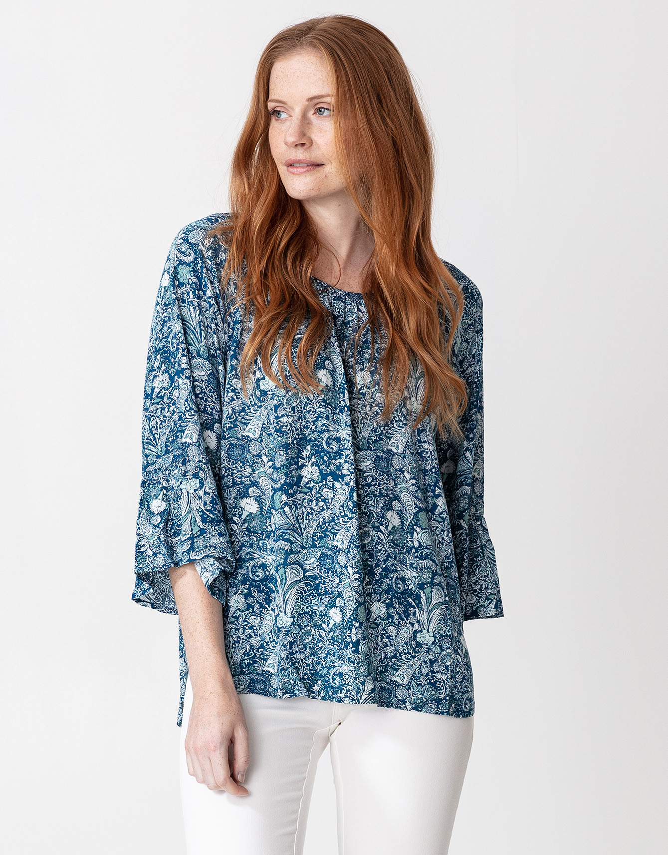 Patterned 3/4 sleeve blouse Image 0