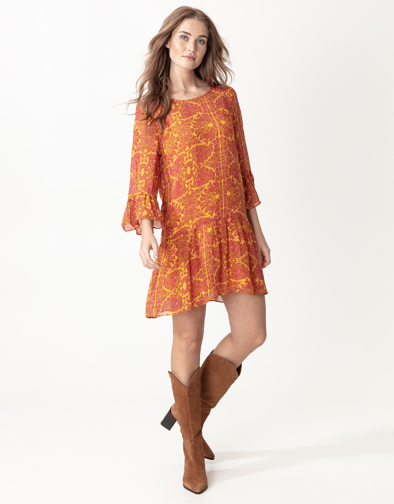 Patterned long sleeved tunic thumbnail 1