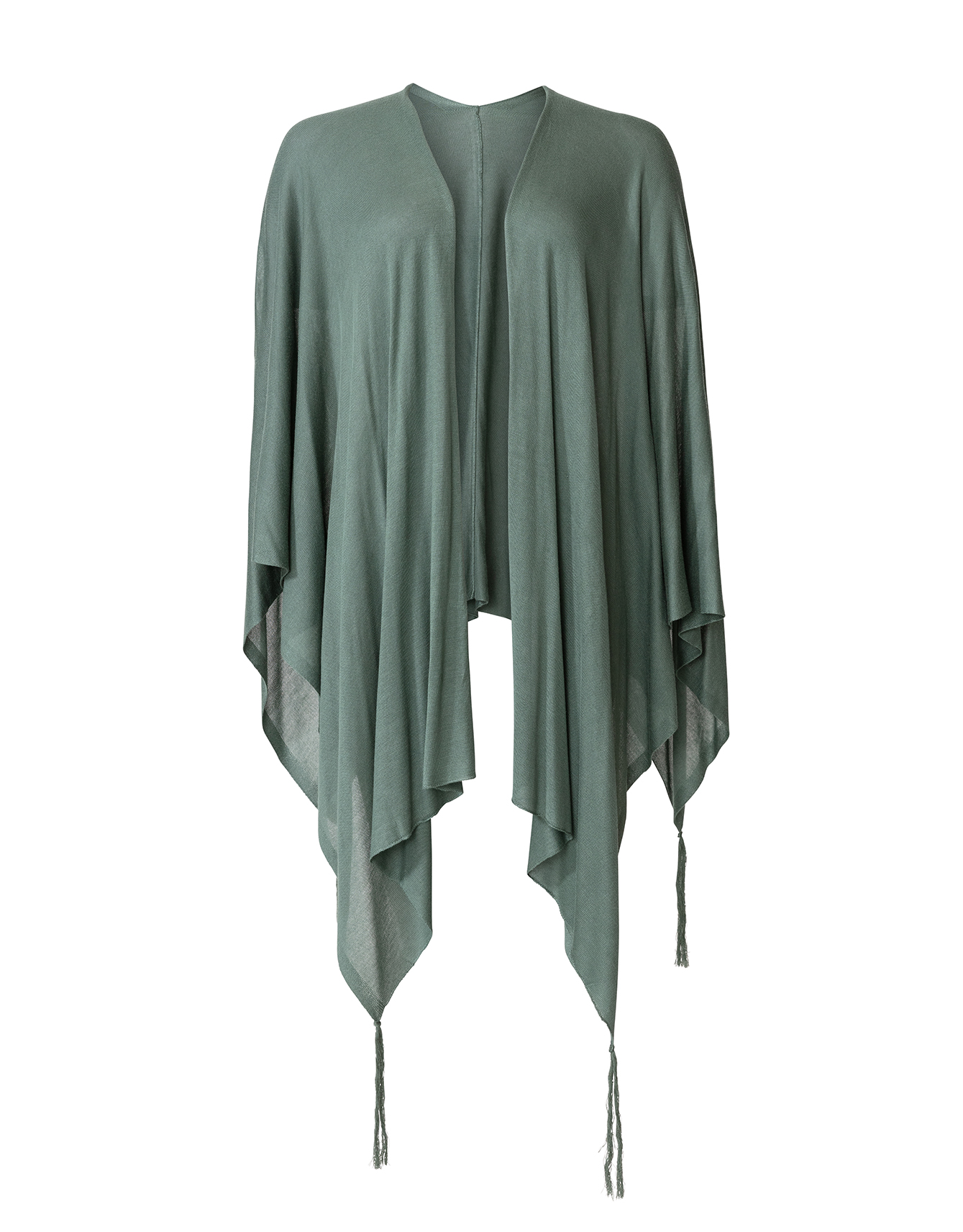 Poncho with tassels