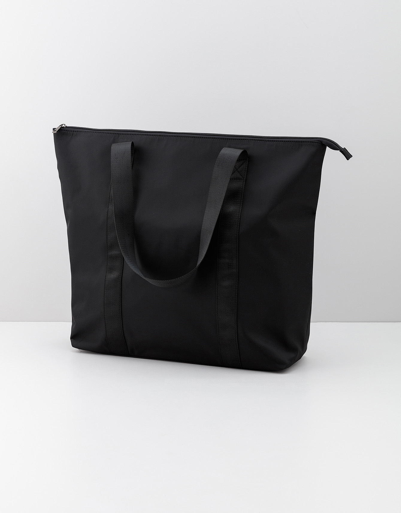 Solid black weekend bag