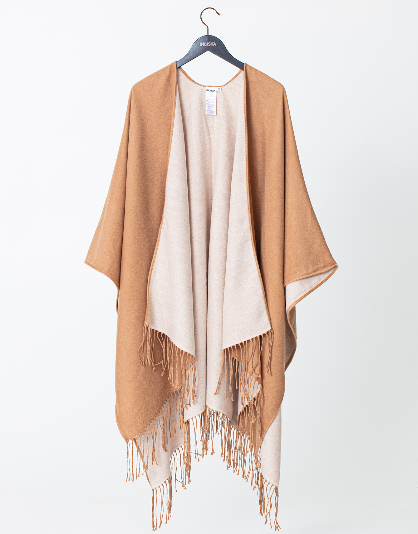 Poncho with fringes