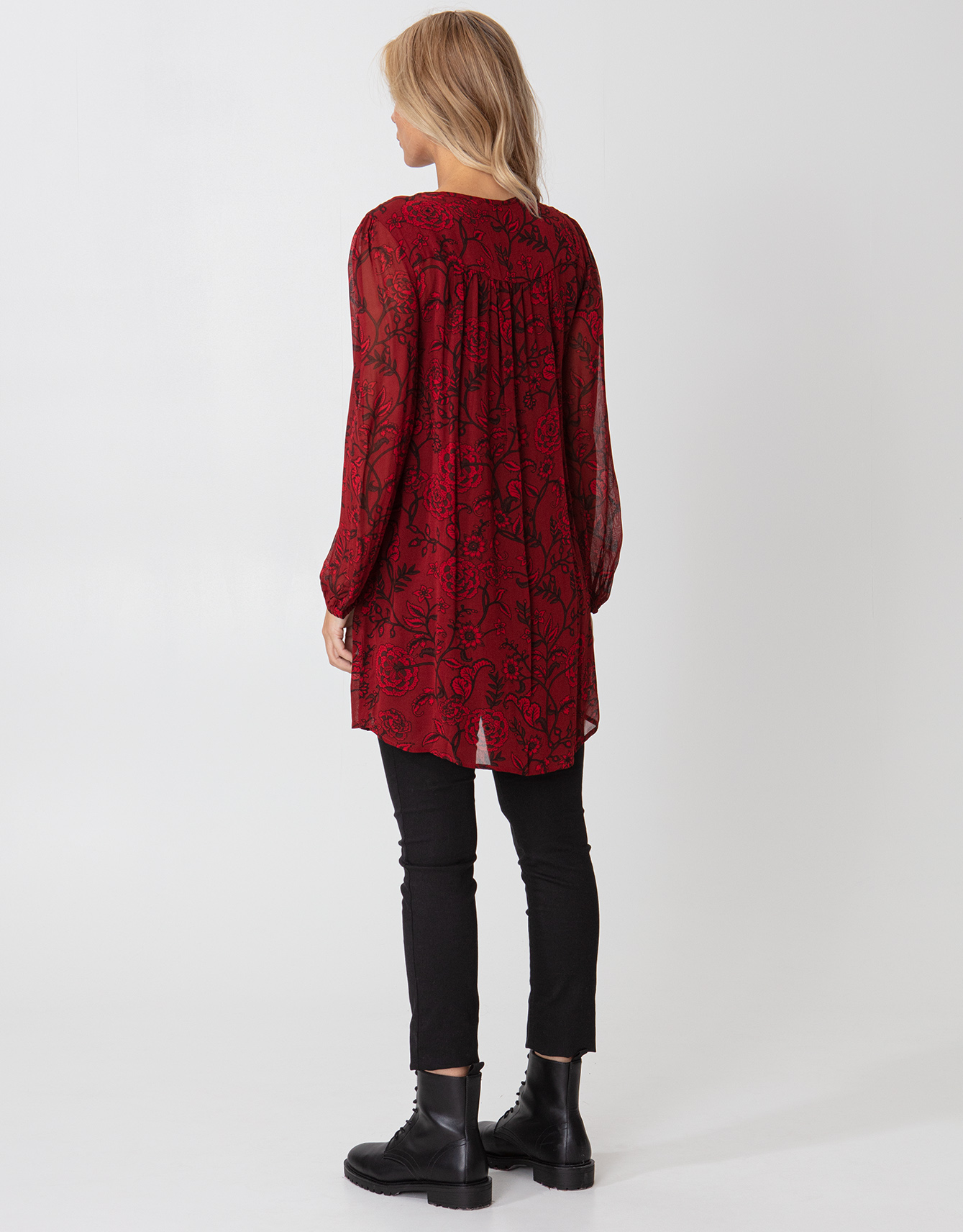 Patterned v-neck embroidered tunic thumbnail 3
