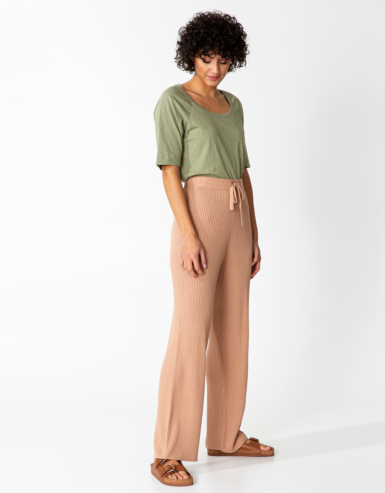 Rib wide trousers Image 0