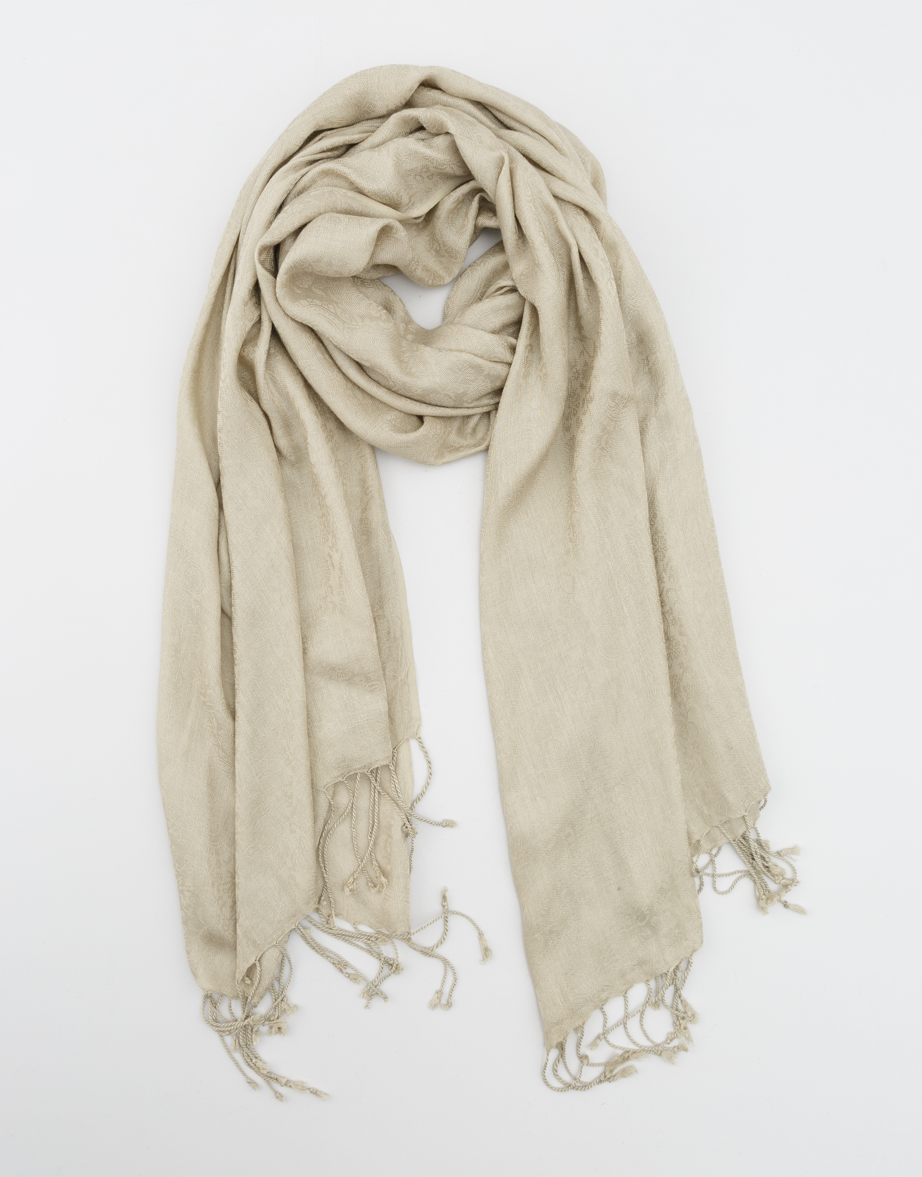 Jacquard fringe scarf Image 0