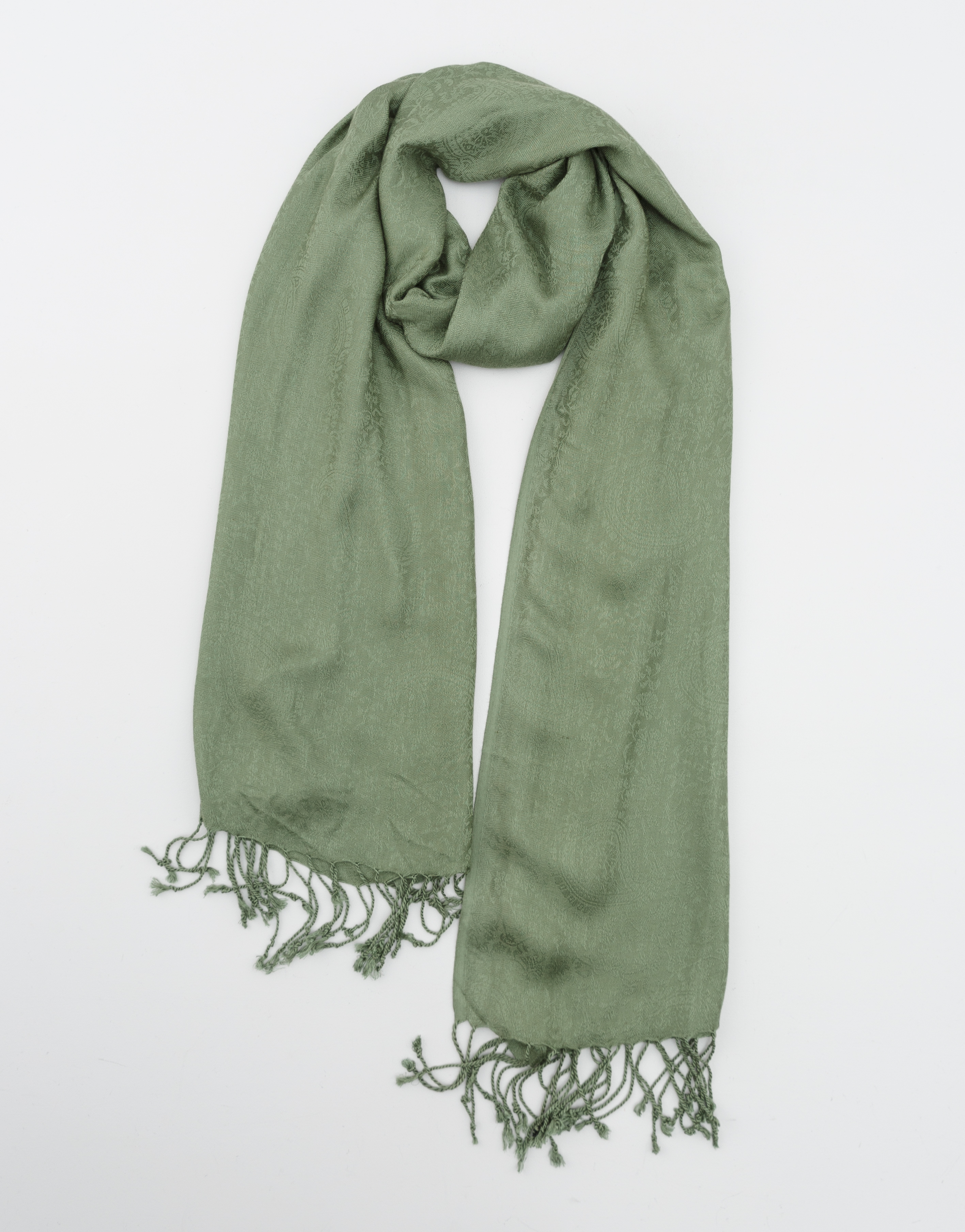 Jacquard fringe scarf