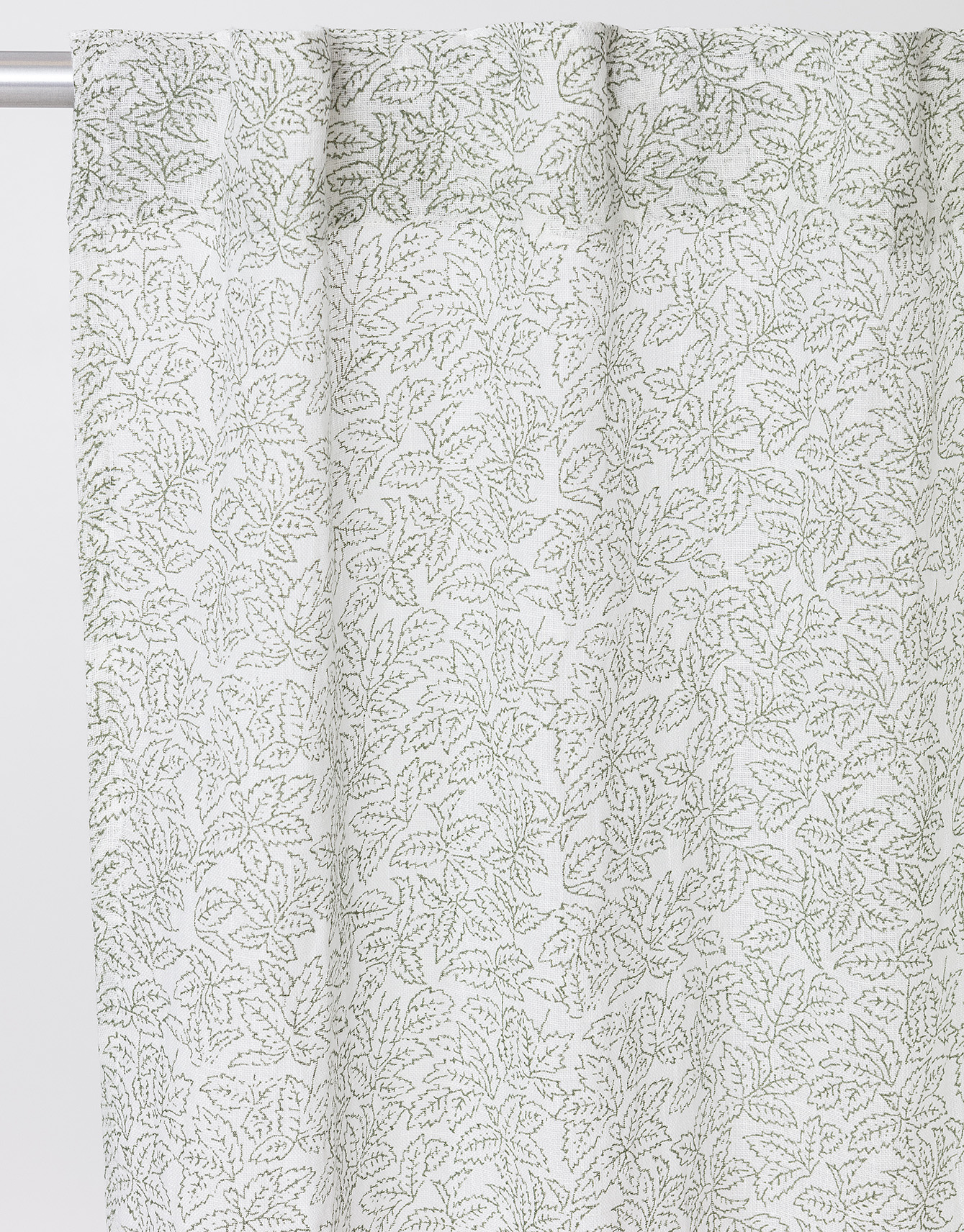 Leaf print linen curtain thumbnail 0