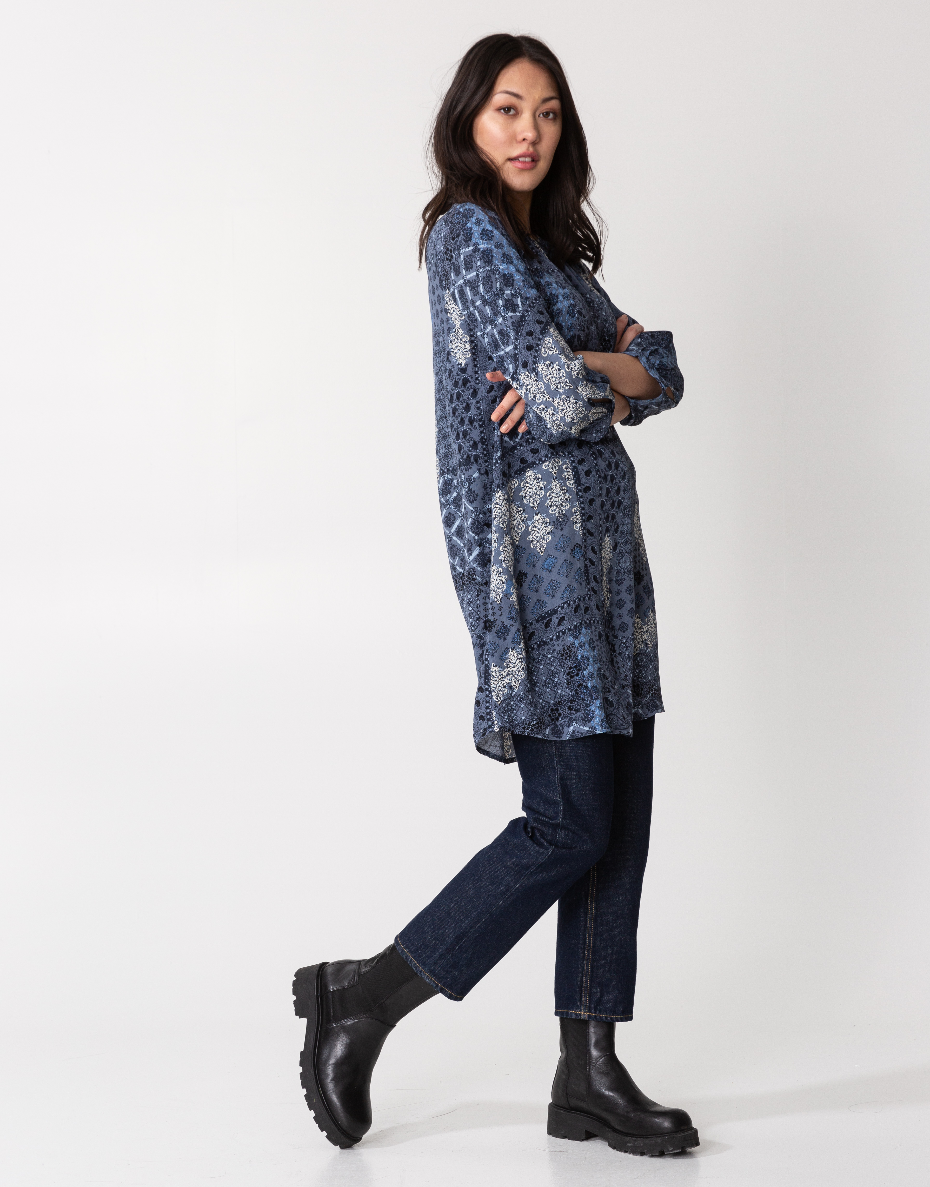 Patterned woven tunic Image 0