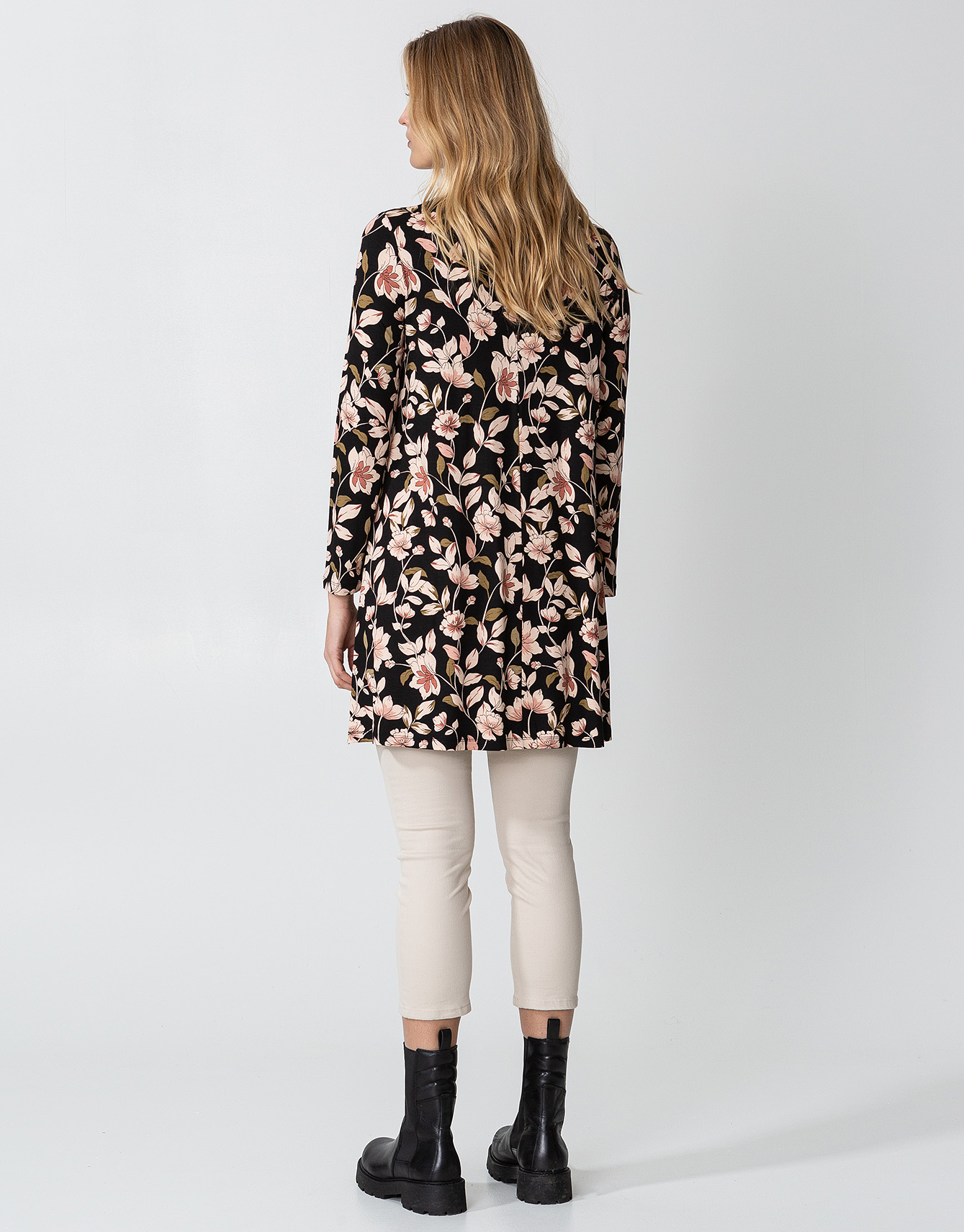 Floral long sleeve jersey tunic thumbnail 4
