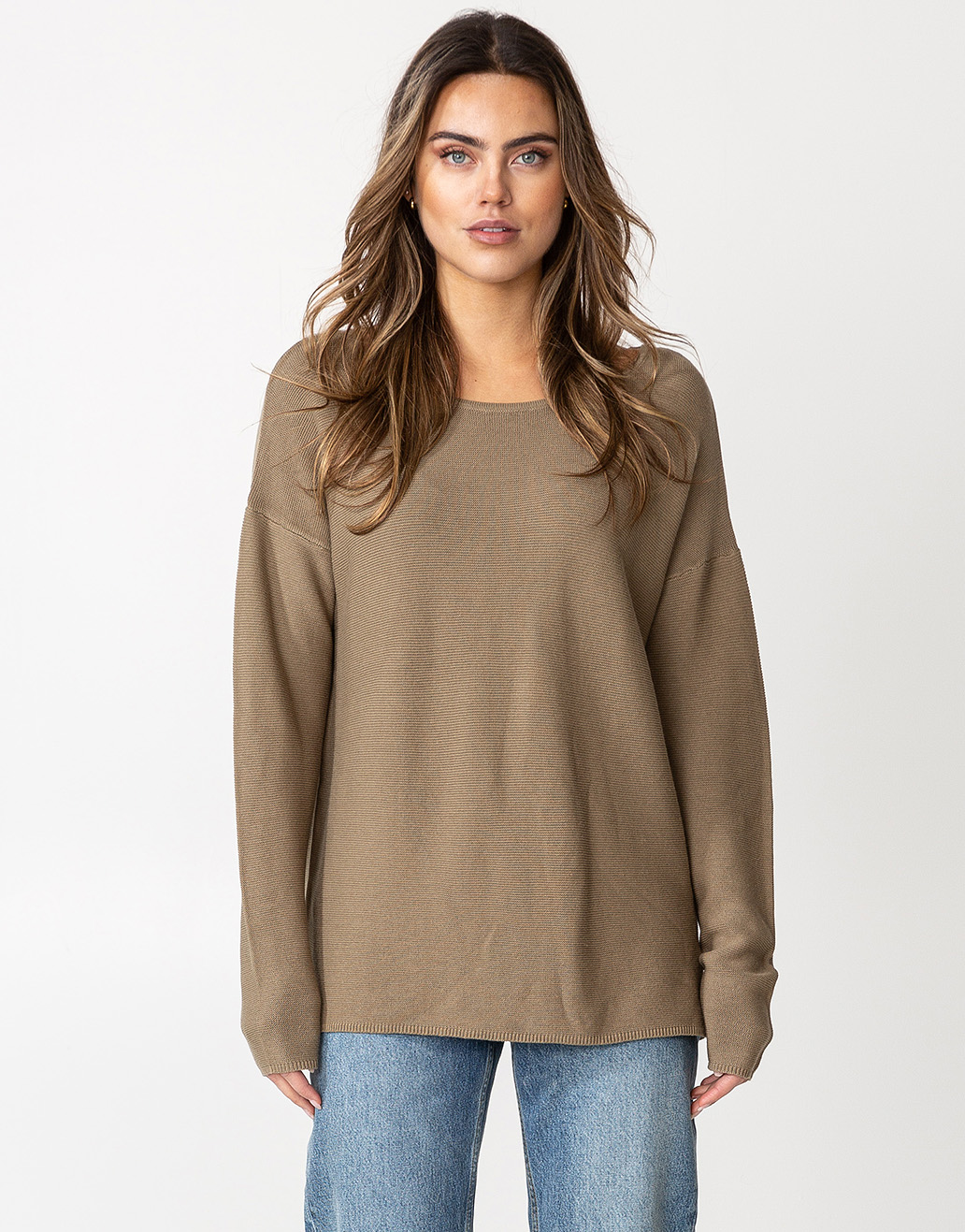 Cotton blend knitted sweater Image 0