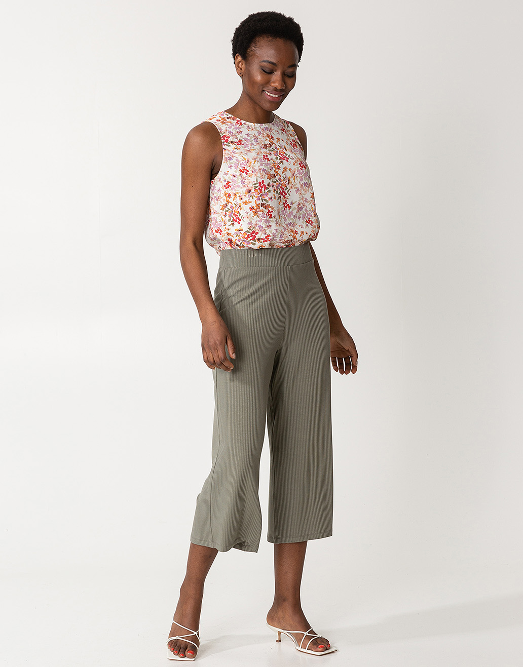 Solid rib jersey trousers Image 0