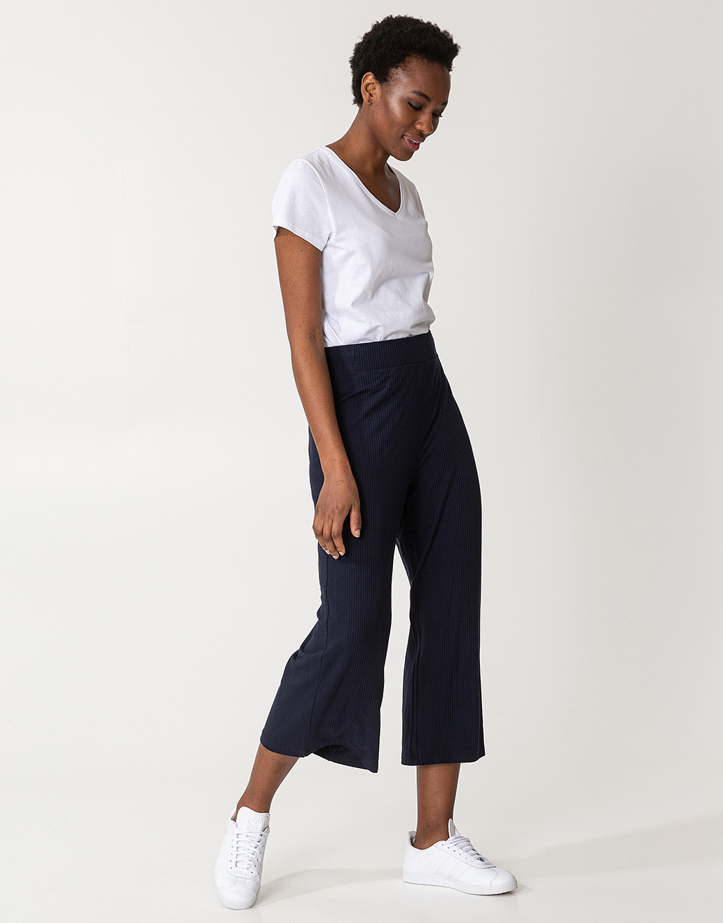 Solid rib jersey trousers Image 0