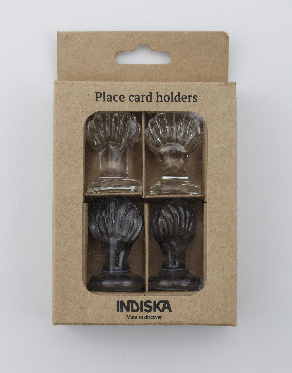 4-pack shell glass placecard holders thumbnail 2