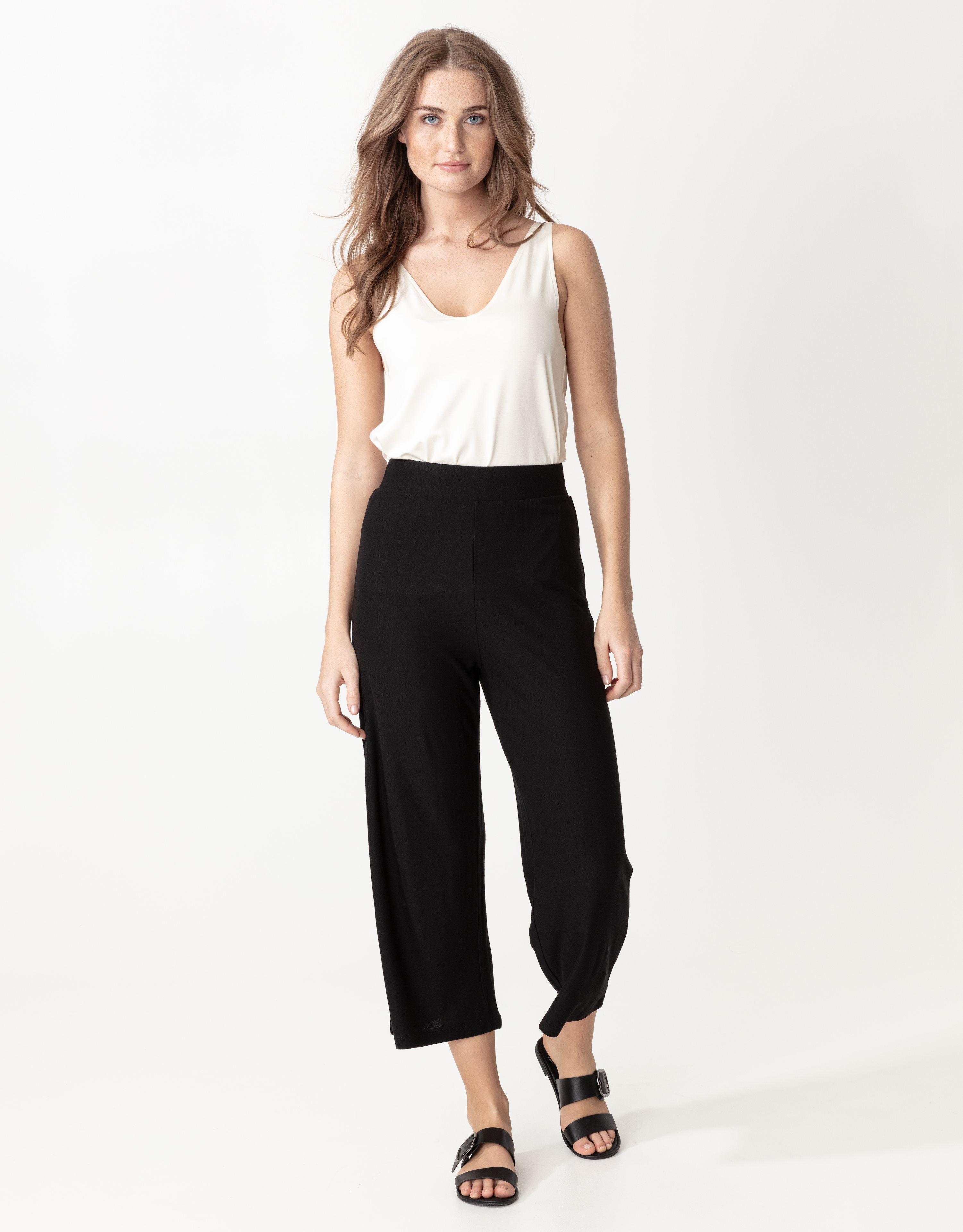 Long wide jersey trousers Image 0