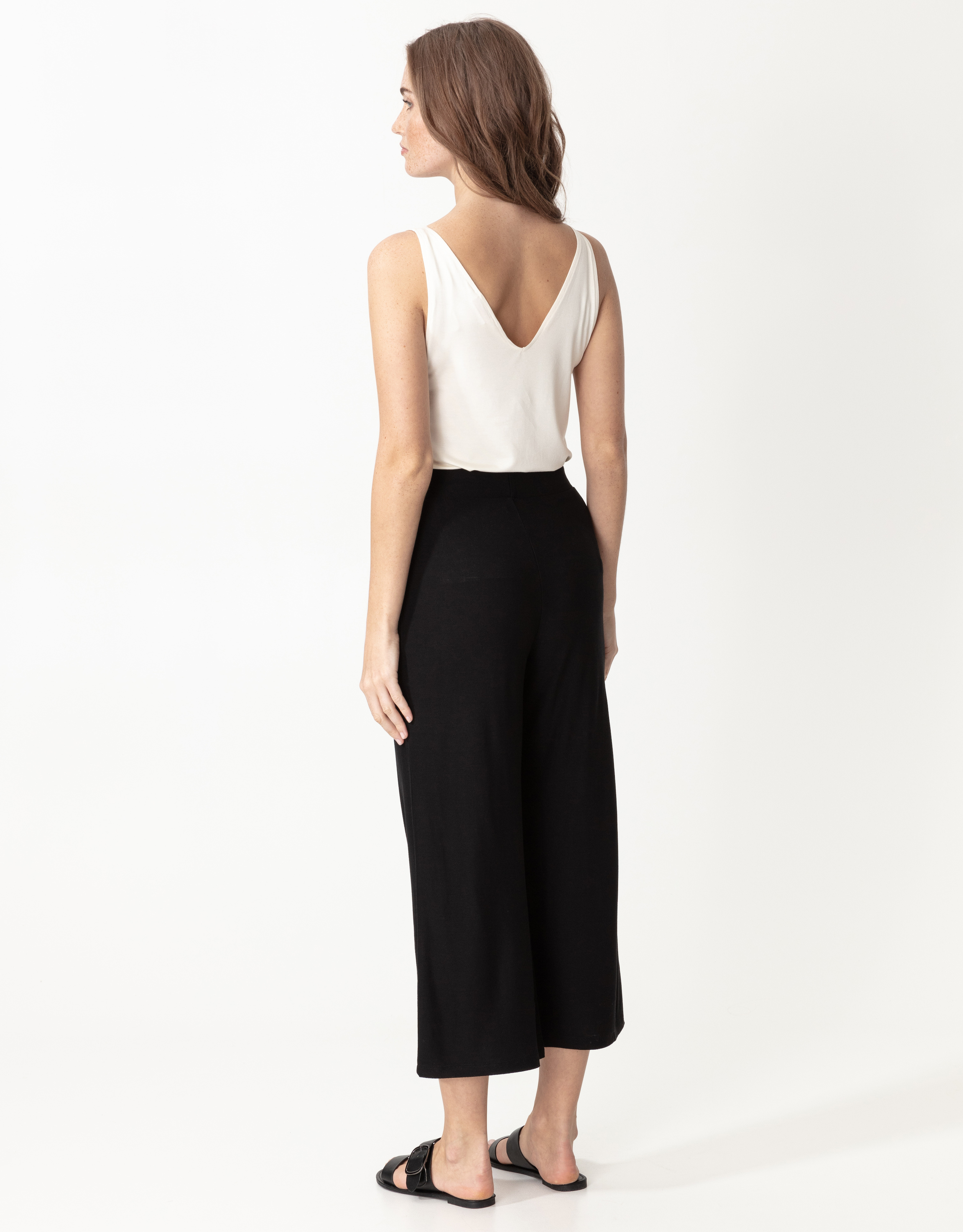 Long wide jersey trousers thumbnail 1