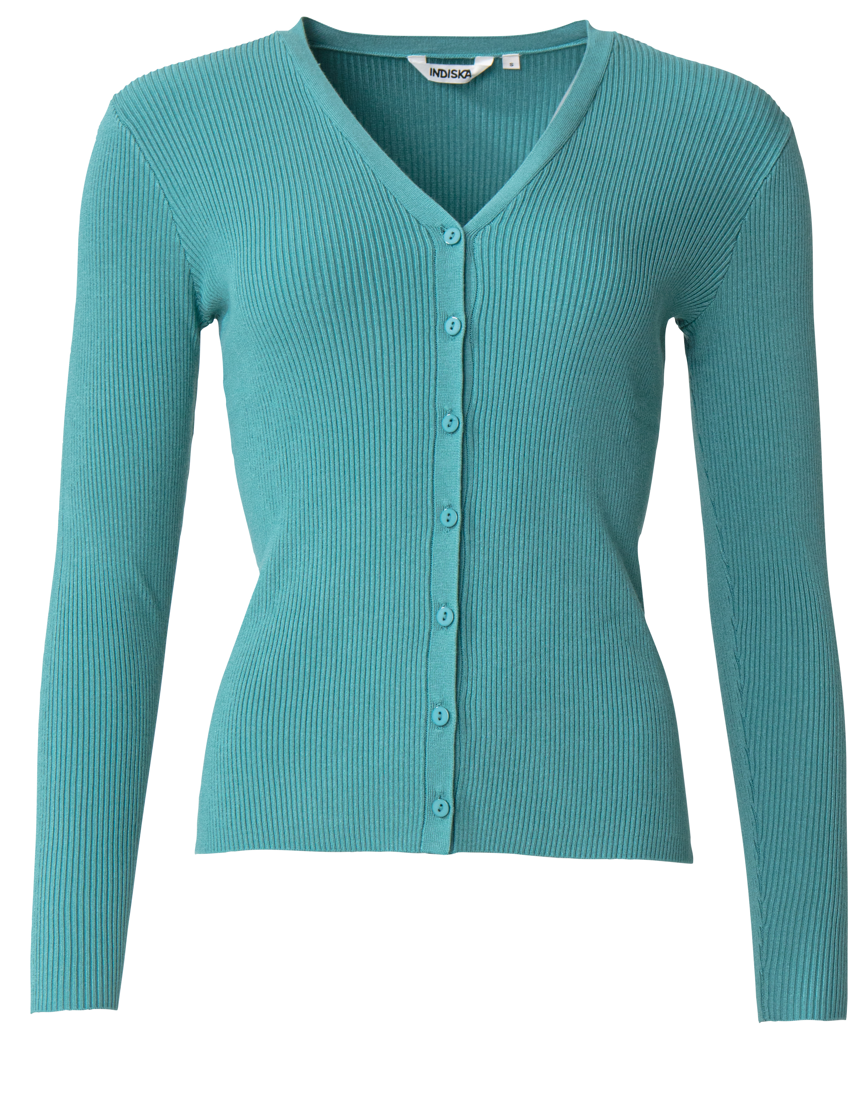 Ribbed knitted cardigan with buttons thumbnail 4