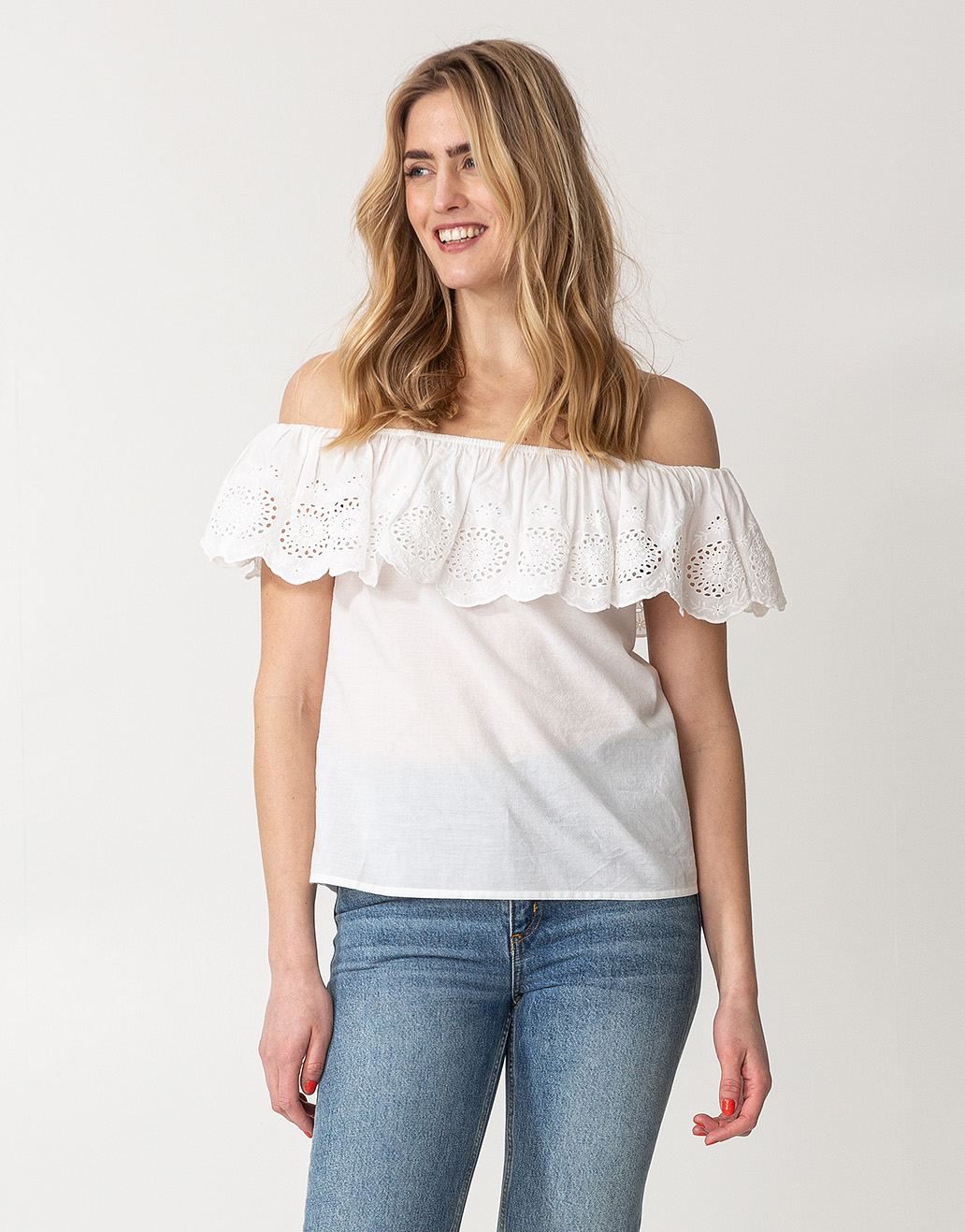 Off shoulder embroided blouse thumbnail 4