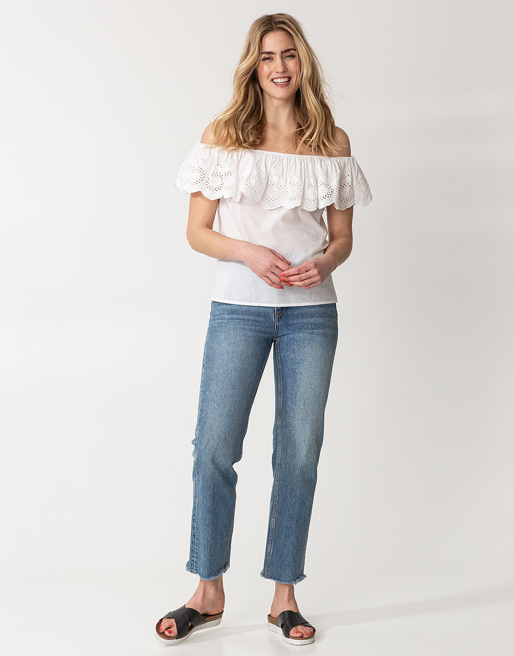 Off shoulder embroided blouse thumbnail 0