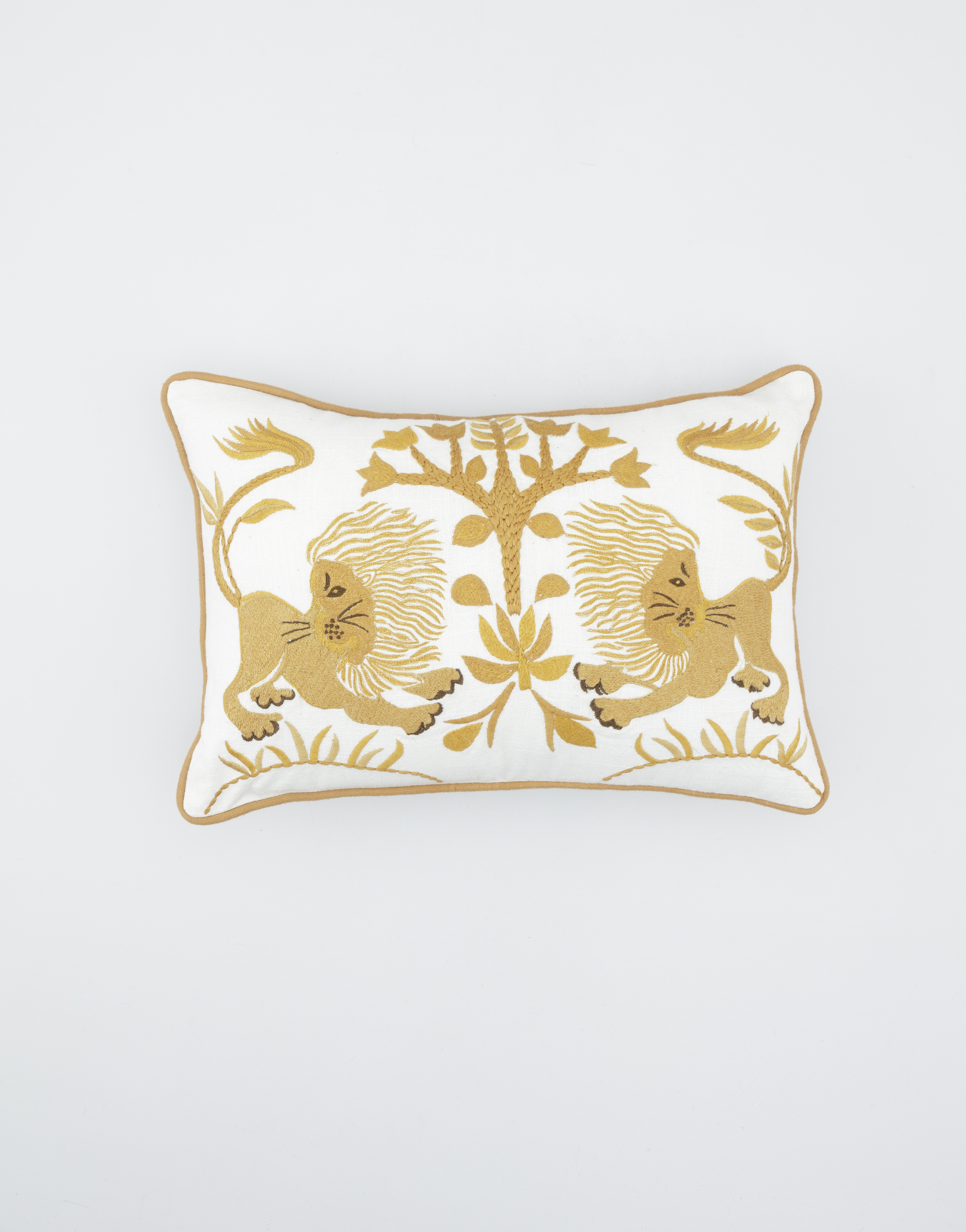 Lion embroidered cushion Image 0
