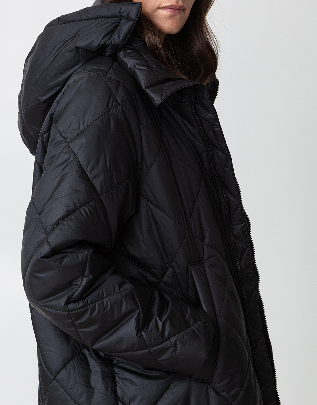 Solid hooded puffer jacket thumbnail 5