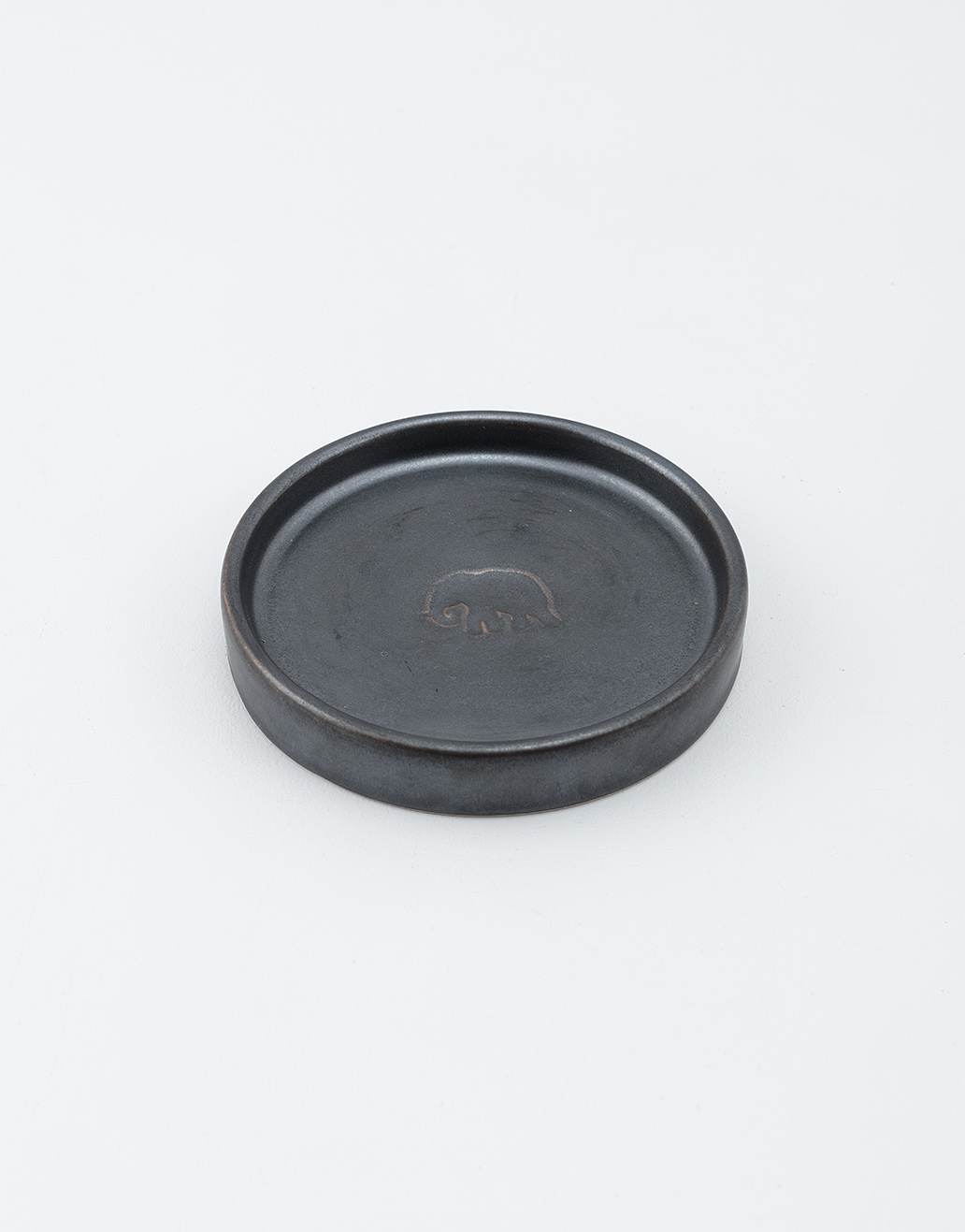Small candle plate tray in stoneware Image 0
