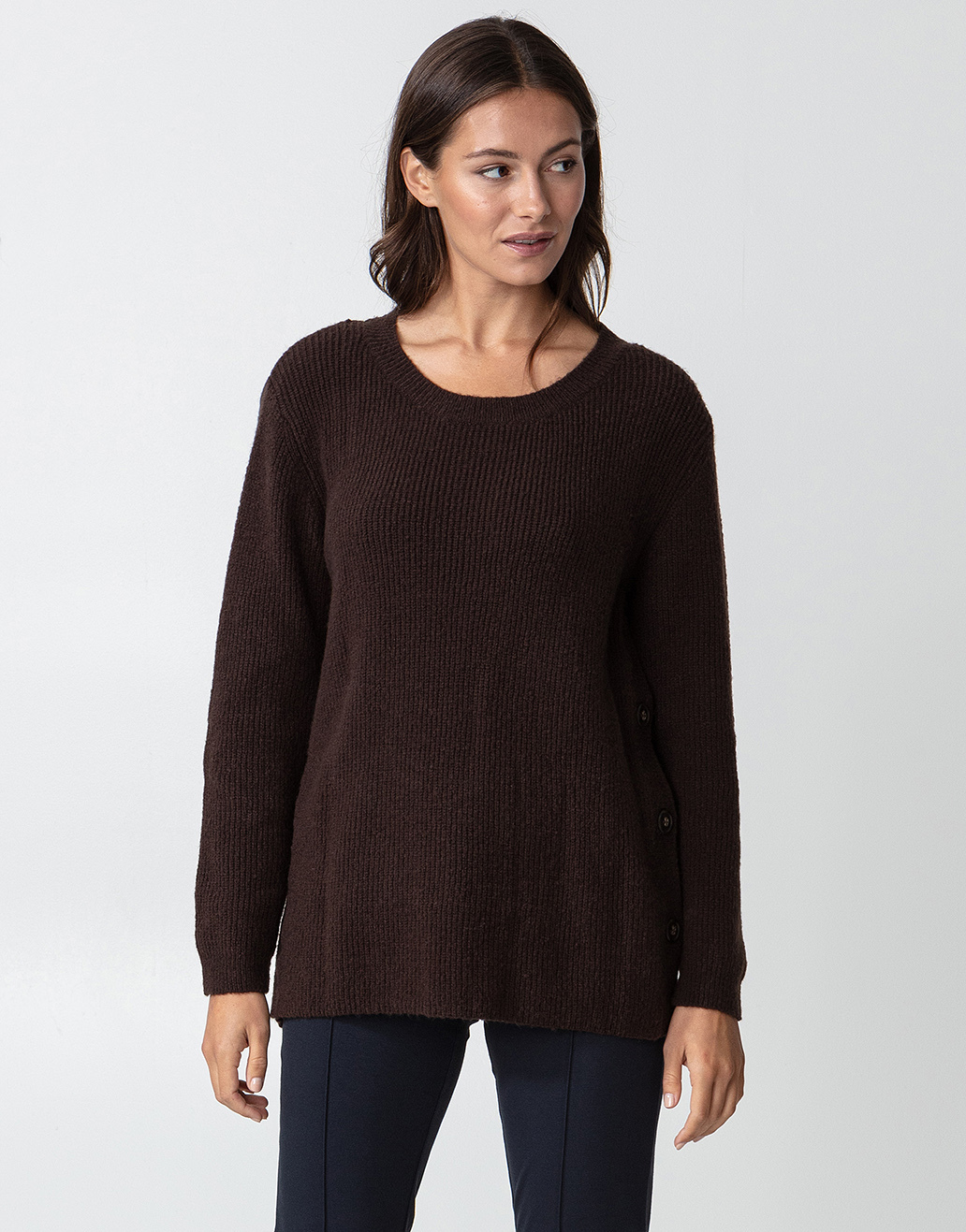 Knitted side button sweater Image 0
