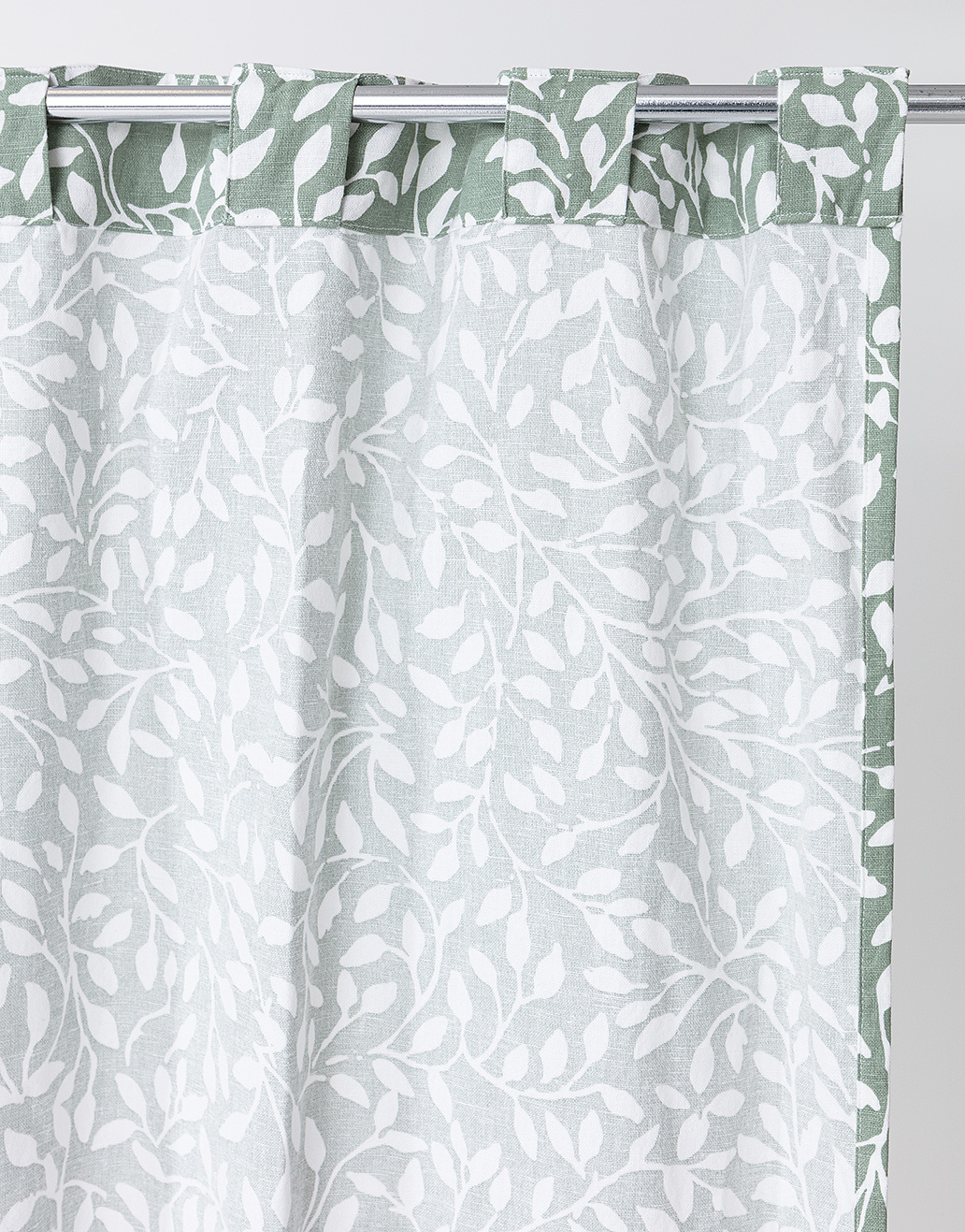 Leaf print linen blend curtain thumbnail 3