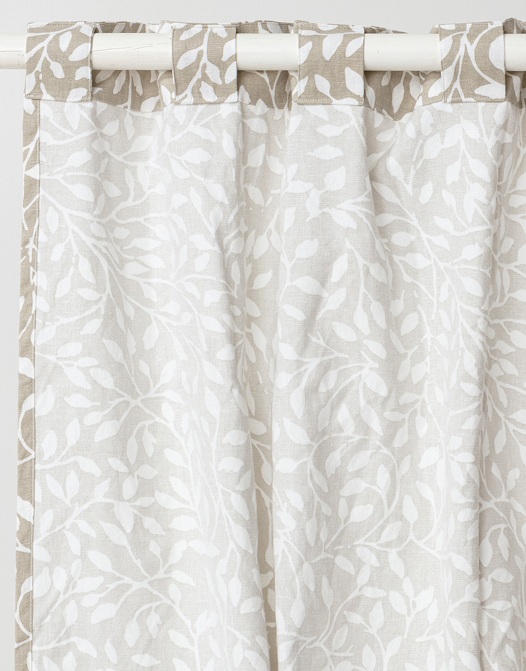 Leaf print linen blend curtain thumbnail 3