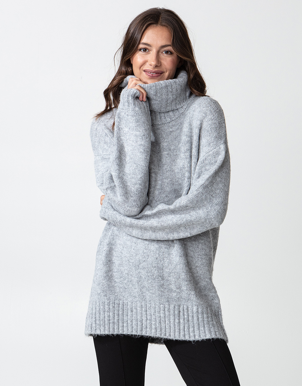 Heavy knitted roll-neck sweater thumbnail 0