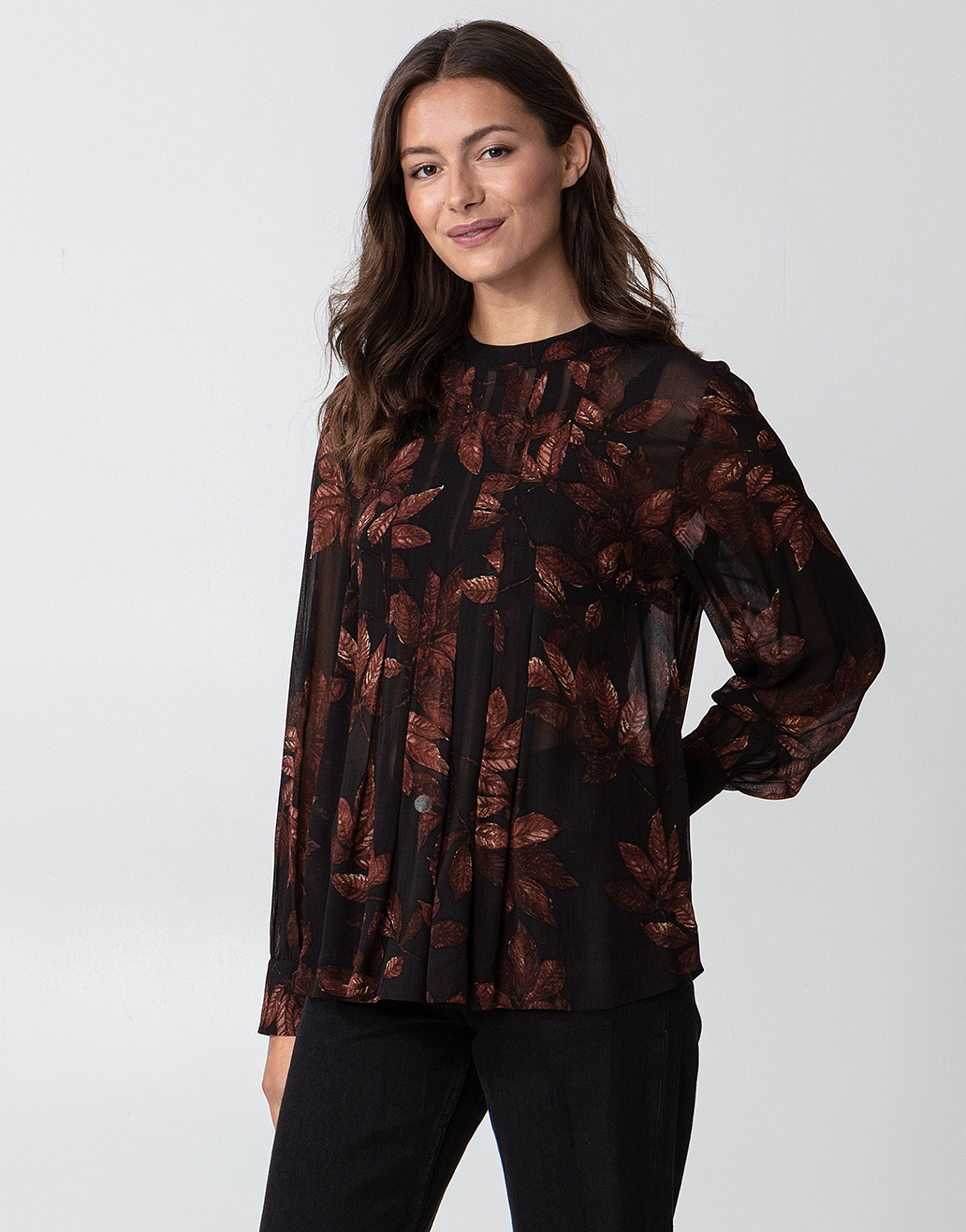 Translucent patterned blouse Image 0