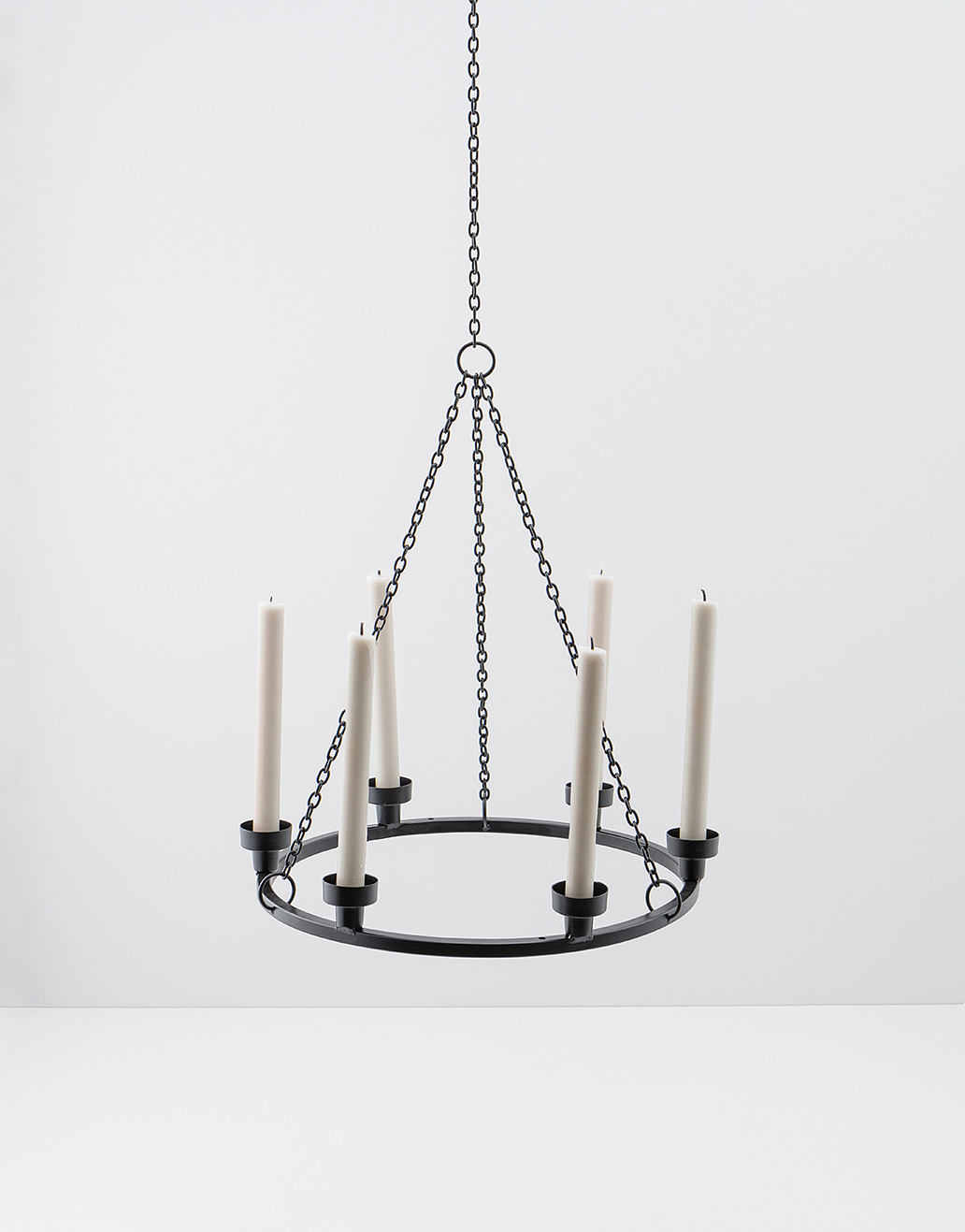 Small black iron chandelier Image 0