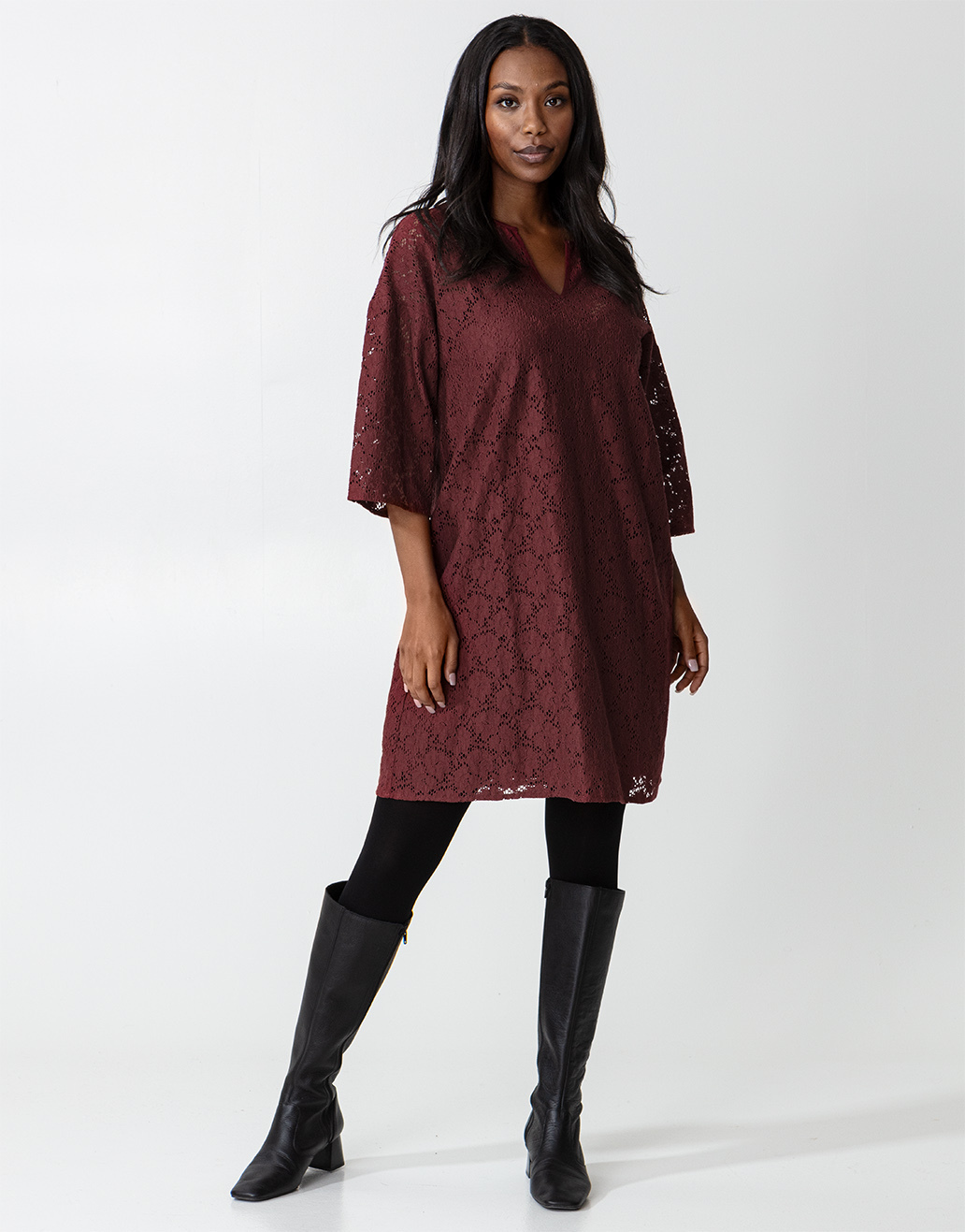Solid lace tunic thumbnail 1