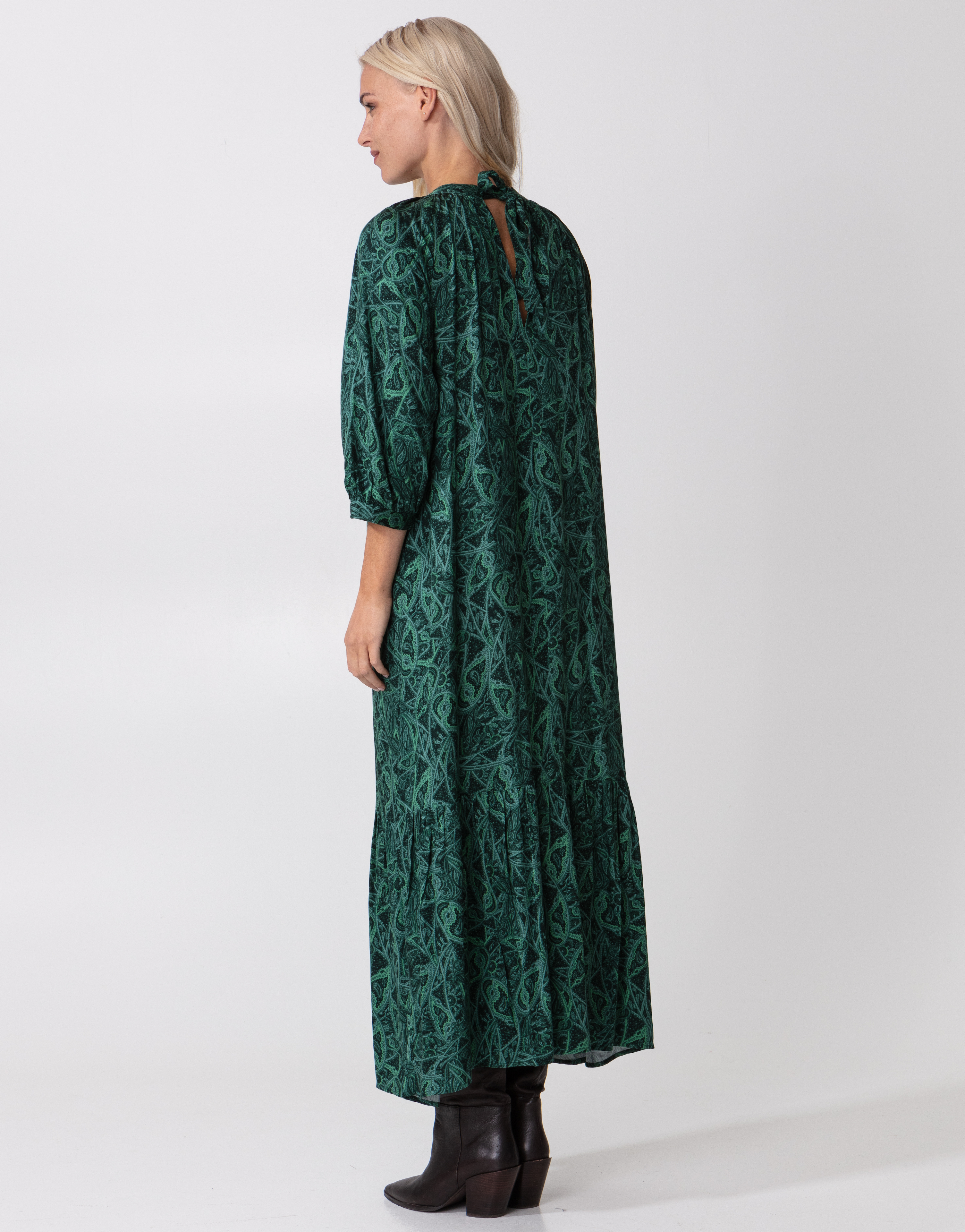 Maxi dress with puff sleeves thumbnail 5
