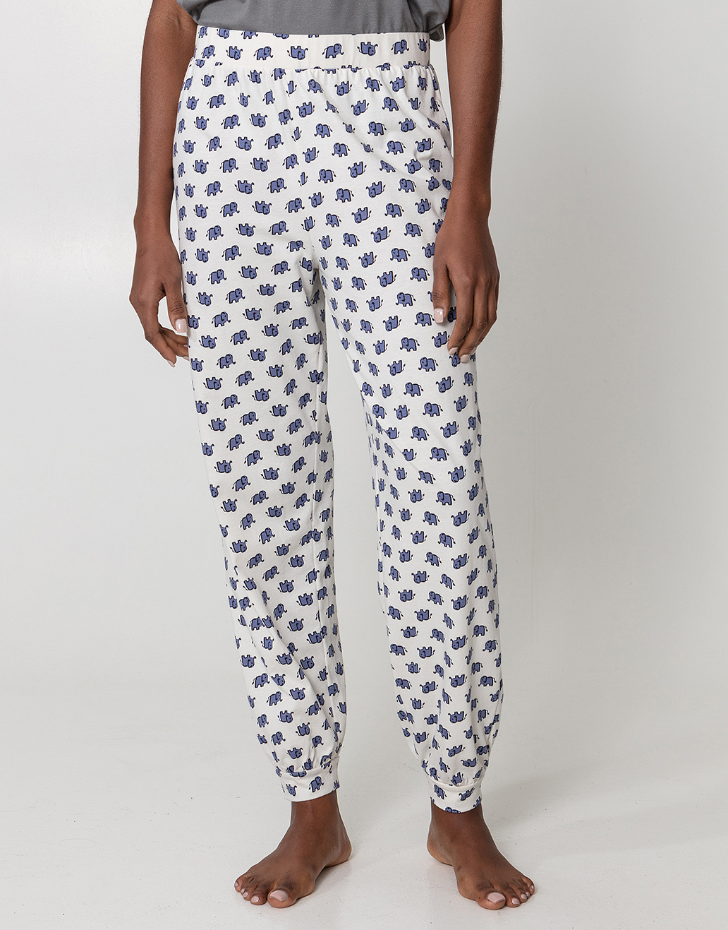 Pyjama pants with elephant print thumbnail 1