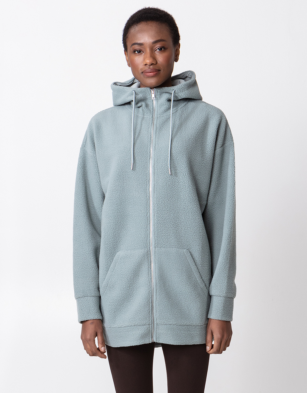 Fleece hoodie in recycled polyester thumbnail 7