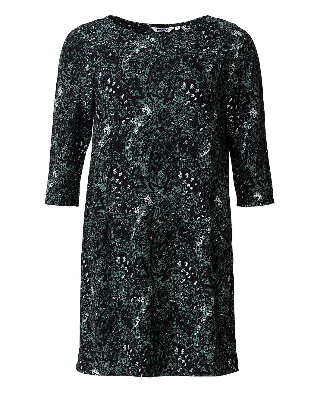 Mønstret jersey-kjole med lommer thumbnail 6