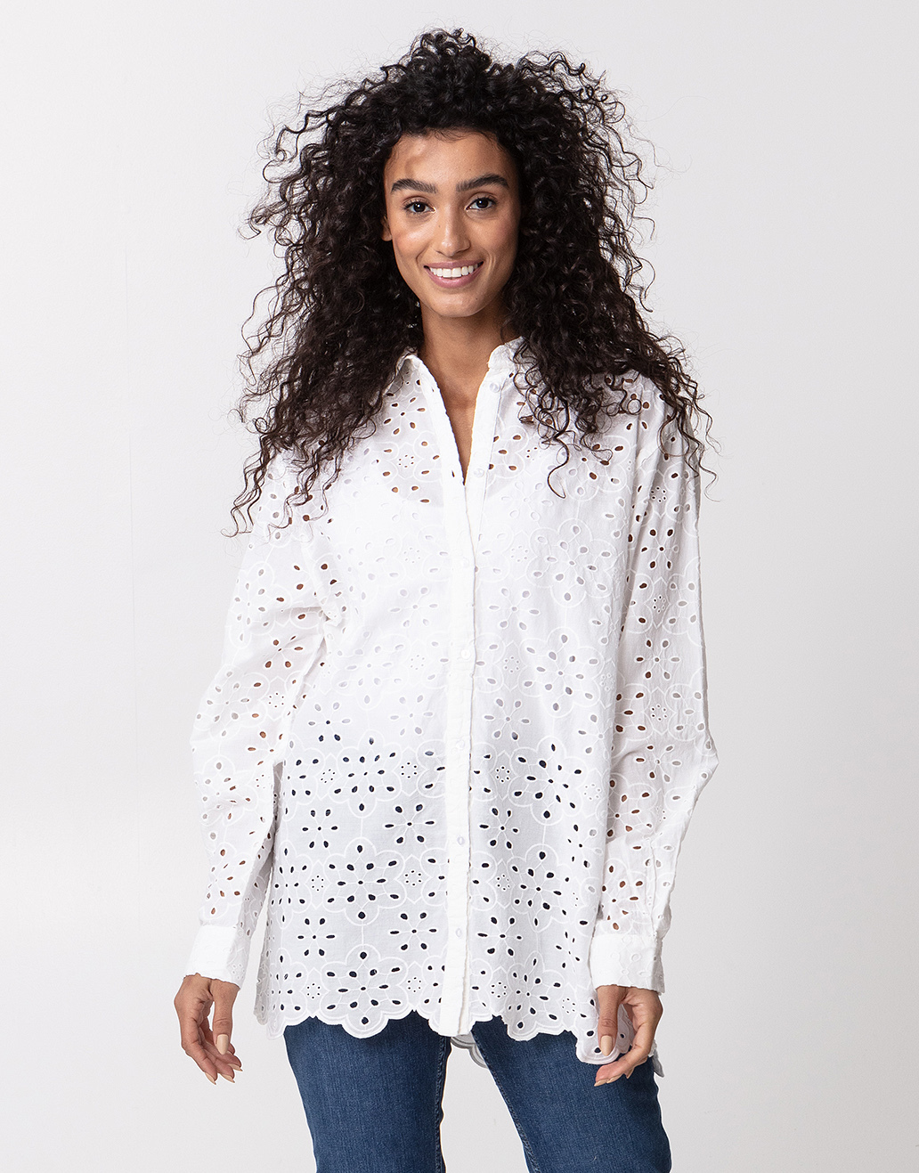 Shirt with broderie anglaise Image 0