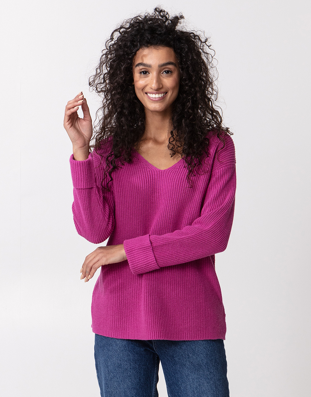 Einfarbiger gestrickter Pullover Image 0