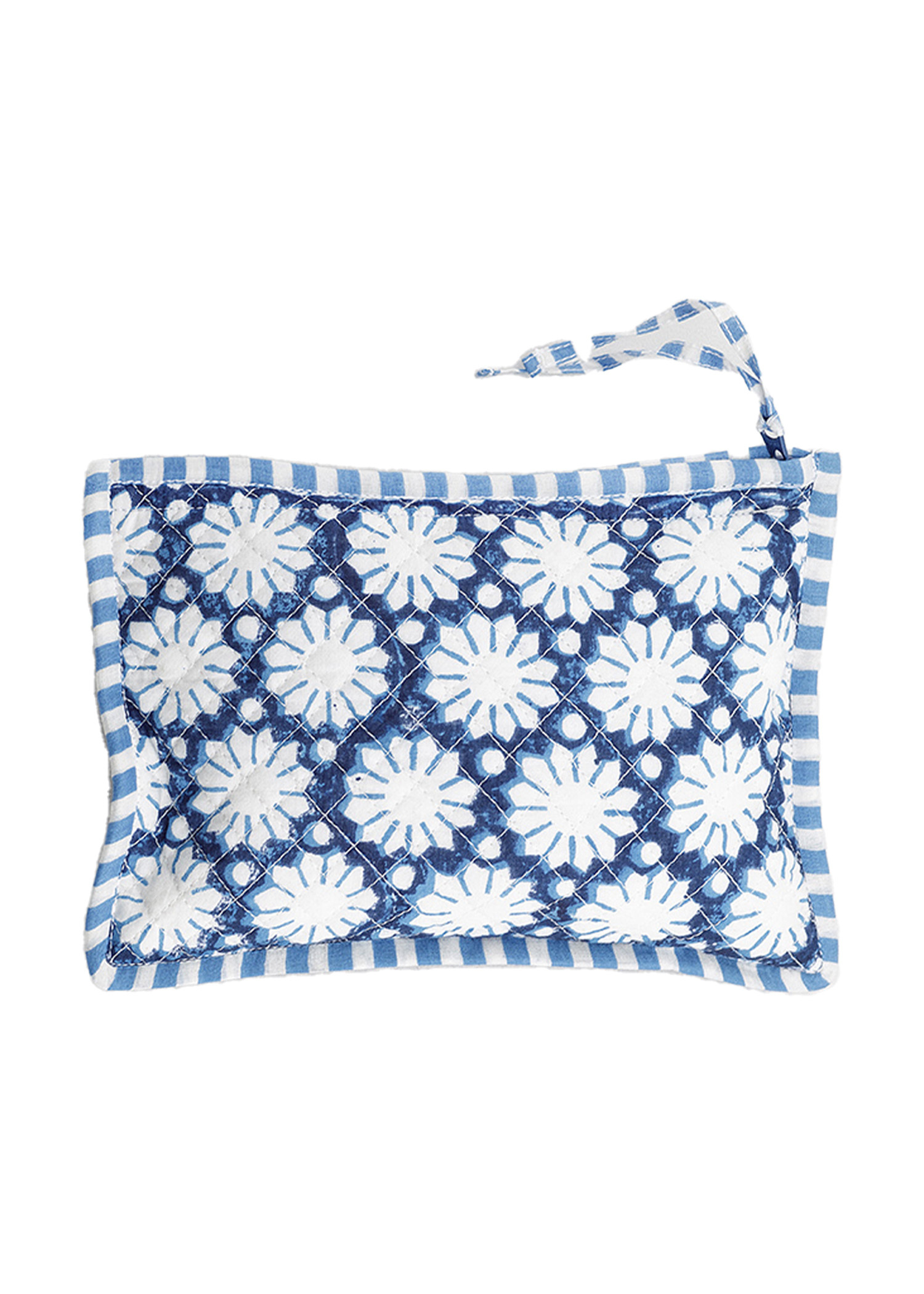 Block printed toiletry pouch Image 0