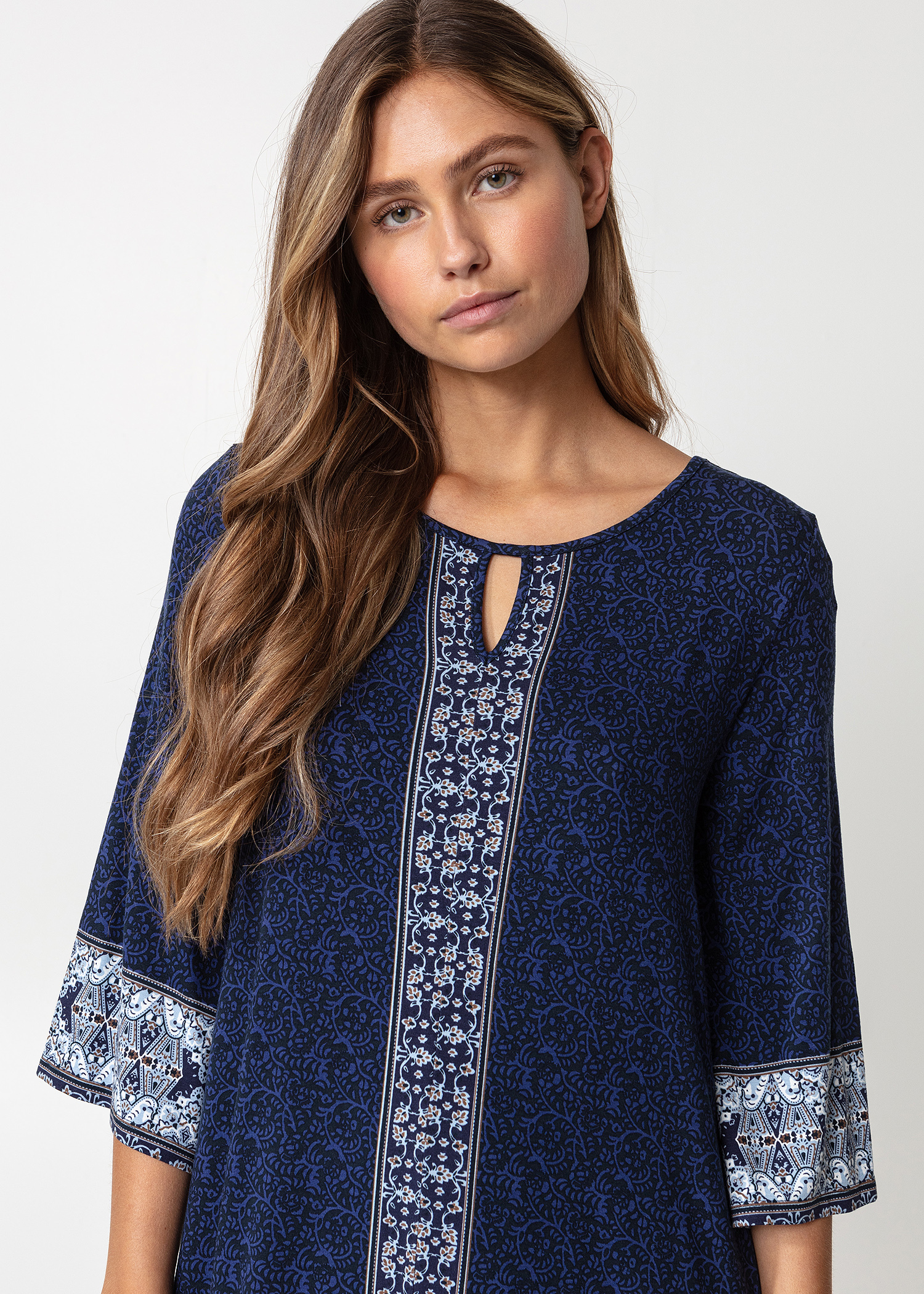 Printed tunic with 3/4 sleeves thumbnail 4