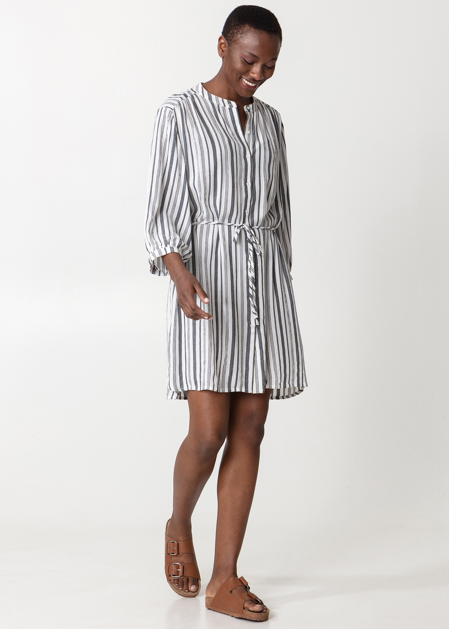 Striped buttoned tunic Image 0
