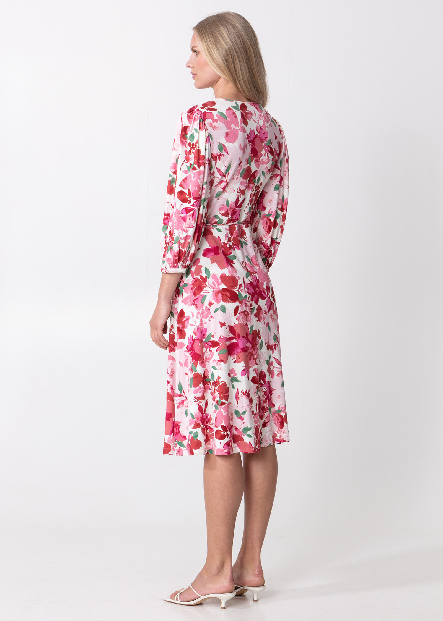 Floral dress with puff sleeves thumbnail 6