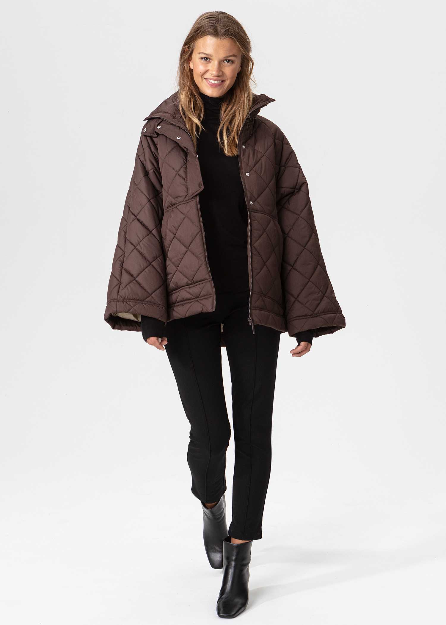 Brown quilted jacket thumbnail 4