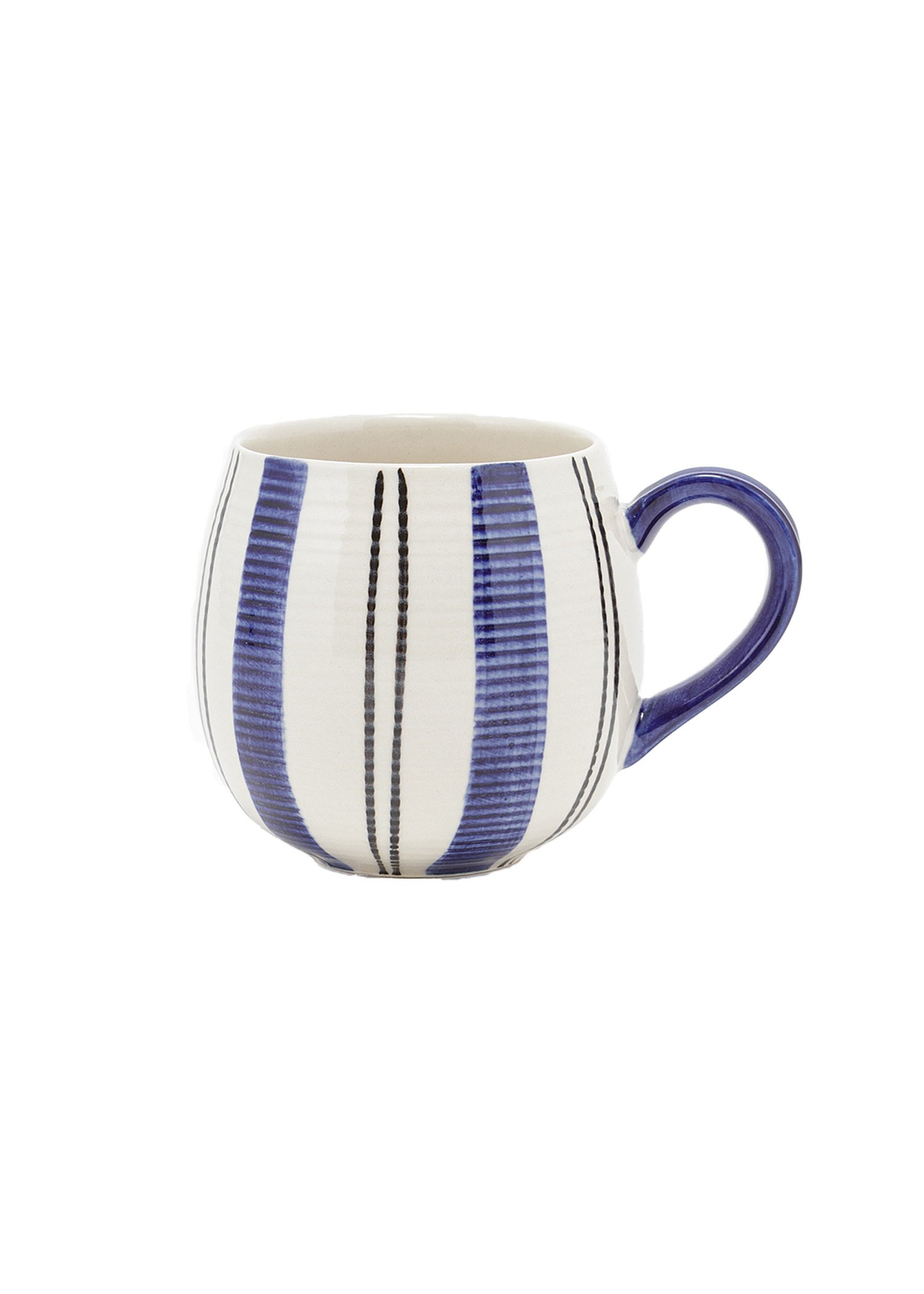Striped stoneware mug Image 0